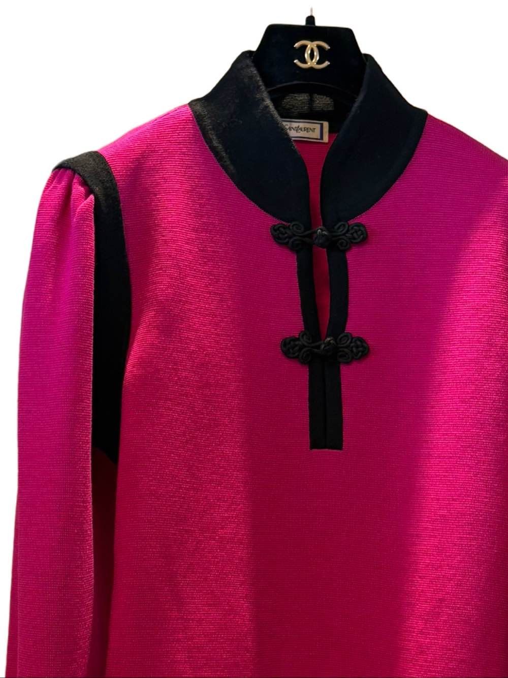 Yves Saint Laurent Yves Saint Laurent Wool Frog Button Midi Dress Size M Size M / US 6-8 / IT 42-44 - 8 Thumbnail