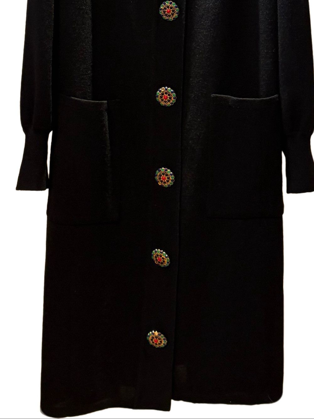Yves Saint Laurent Yves Saint Laurent Black Wool Ornament Button Coat M Size M / US 6-8 / IT 42-44 - 8 Thumbnail