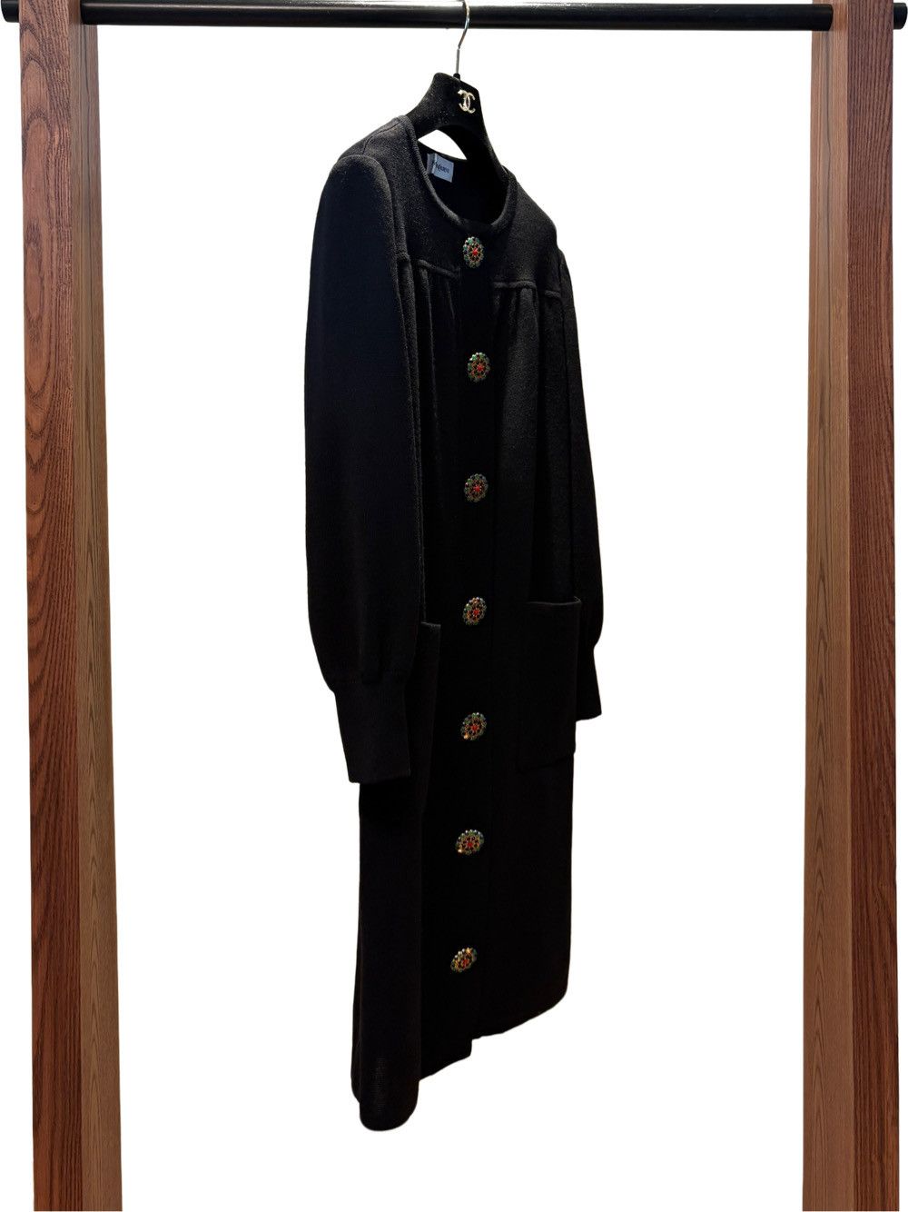 Yves Saint Laurent Yves Saint Laurent Black Wool Ornament Button Coat M Size M / US 6-8 / IT 42-44 - 10 Thumbnail