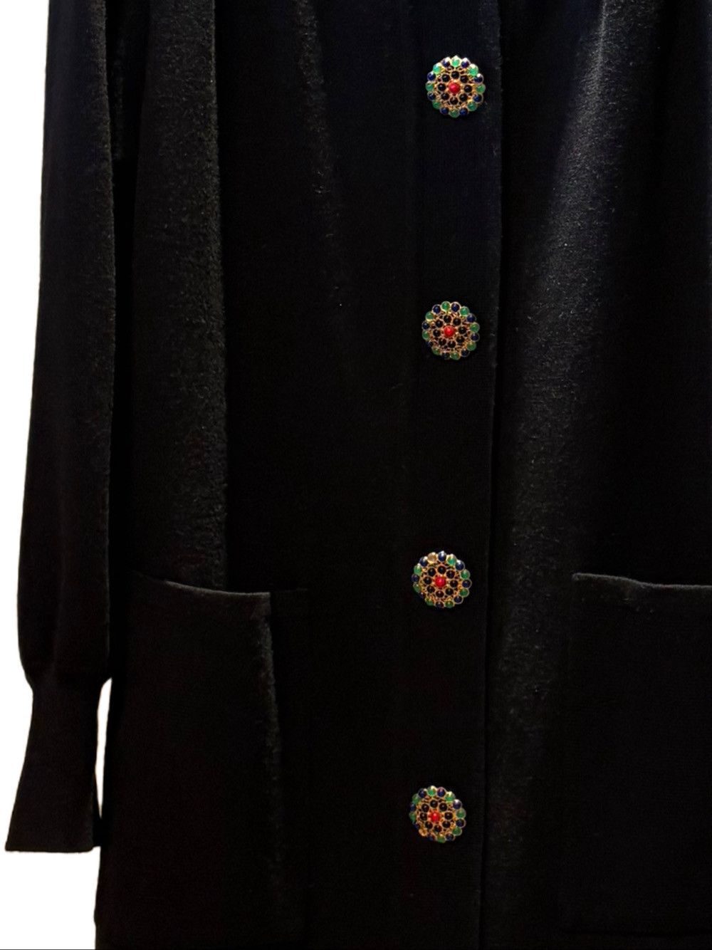 Yves Saint Laurent Yves Saint Laurent Black Wool Ornament Button Coat M Size M / US 6-8 / IT 42-44 - 7 Thumbnail