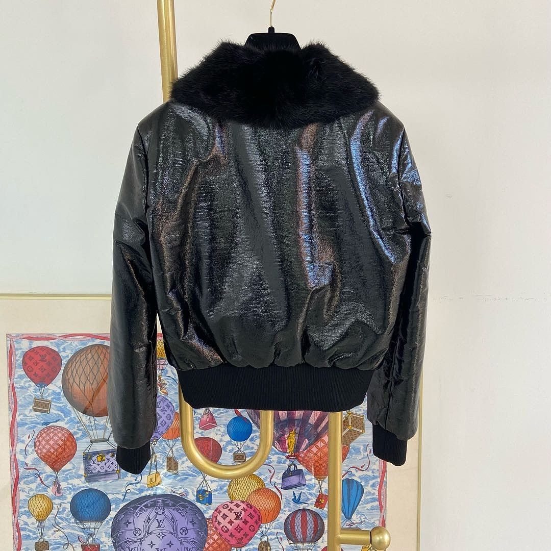 Saint Laurent Paris Saint Laurent Patent Fur Collar Bomber Jacket Size FR 36 Size XS / US 0-2 / IT 36-38 - 2 Thumbnail