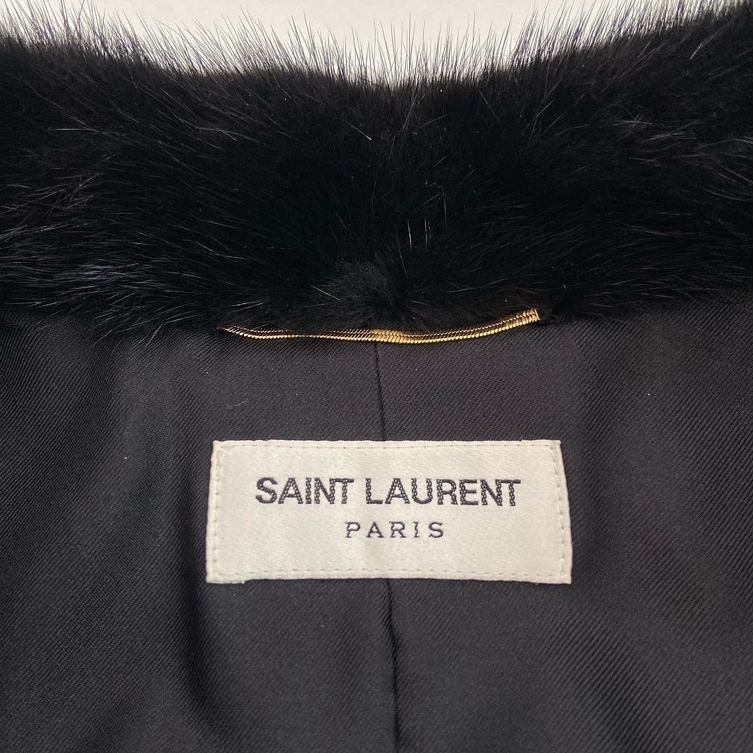 Saint Laurent Paris Saint Laurent Patent Fur Collar Bomber Jacket Size FR 36 Size XS / US 0-2 / IT 36-38 - 3 Thumbnail