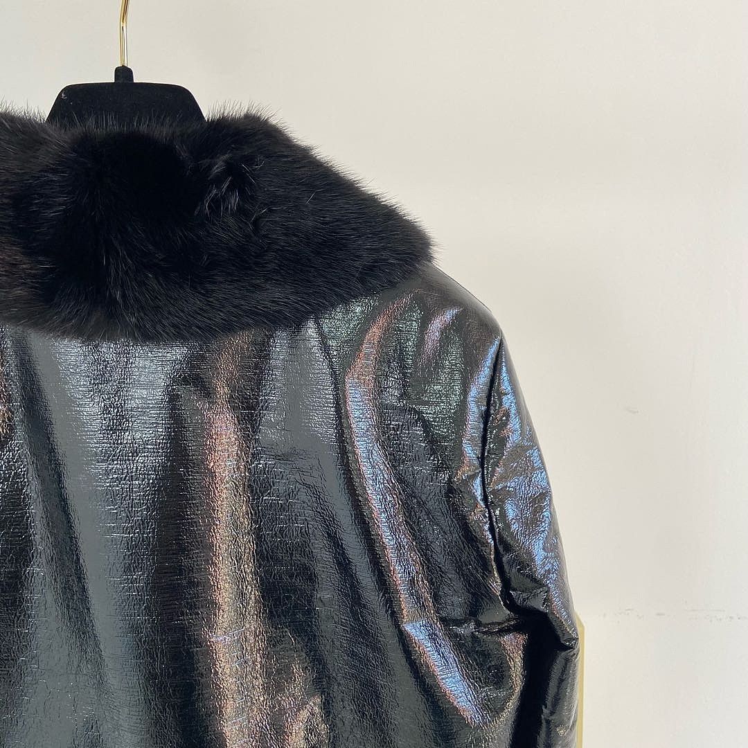 Saint Laurent Paris Saint Laurent Patent Fur Collar Bomber Jacket Size FR 36 Size XS / US 0-2 / IT 36-38 - 7 Thumbnail