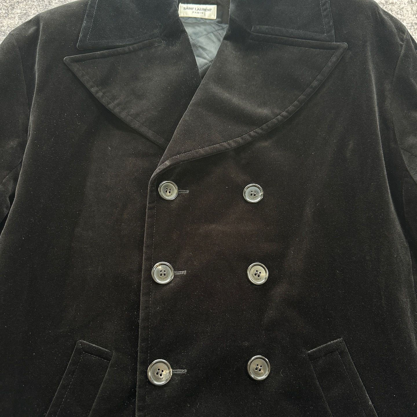 Saint Laurent Paris Saint Laurent Crystal YSL Logo Velvet Coat Size U Size ONE SIZE - 5 Thumbnail