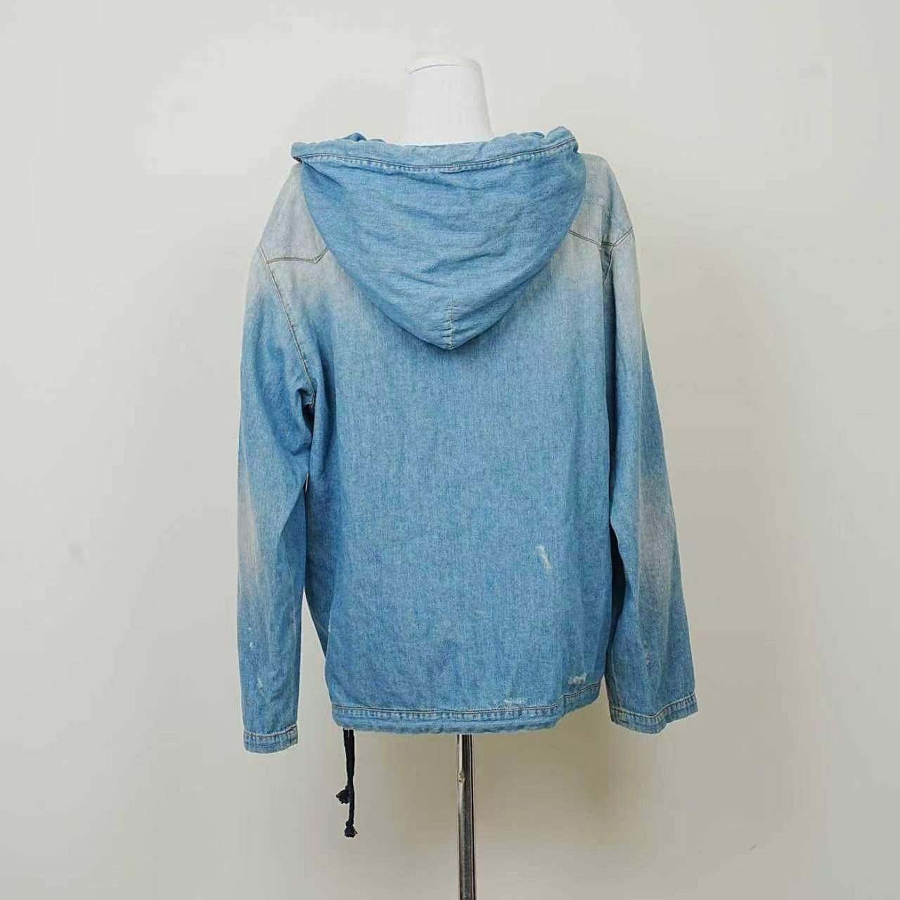 Saint Laurent Paris Saint Laurent Distressed Denim Hoodie Size M Size M / US 6-8 / IT 42-44 - 2 Thumbnail