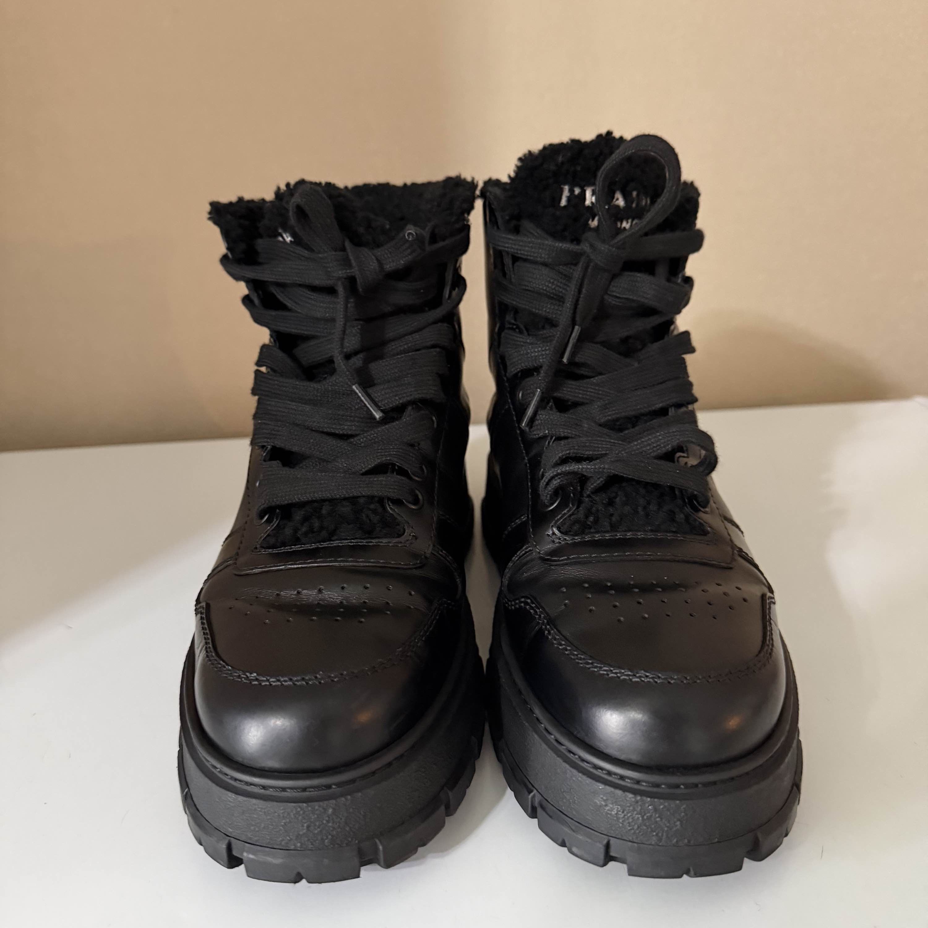 Prada Prada Shearling Lined High Top Sneakers US 6 Size US 6 / EU 39 - 2 Thumbnail