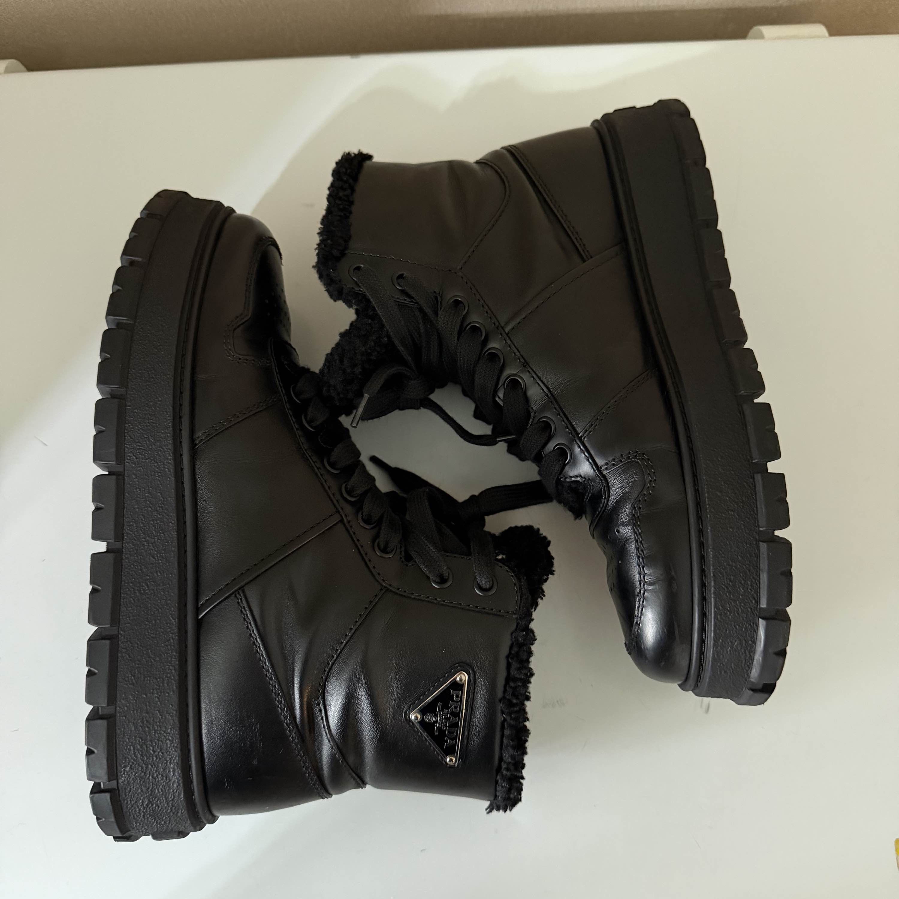 Prada Prada Shearling Lined High Top Sneakers US 6 Size US 6 / EU 39 - 12 Thumbnail