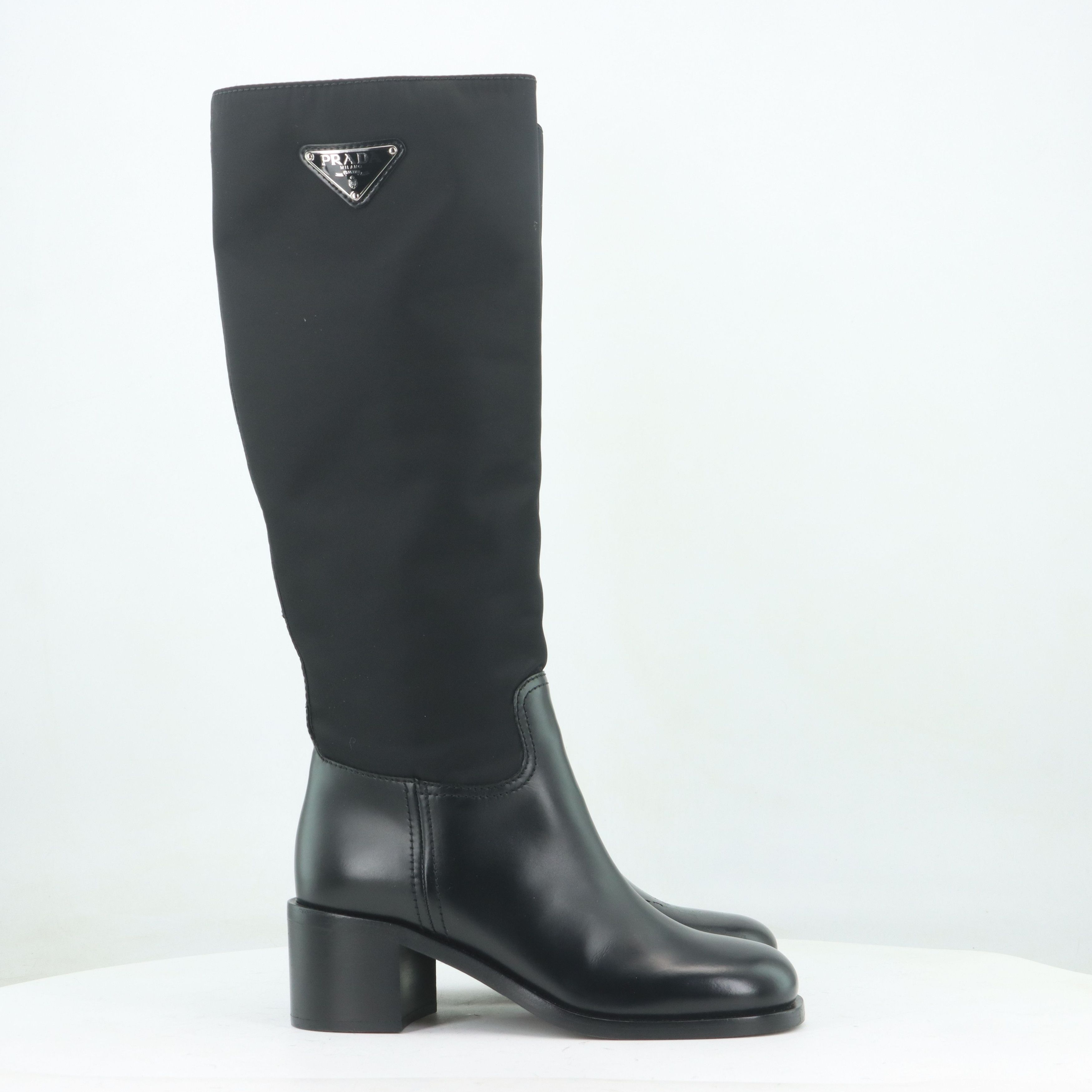 Prada Prada Logo Nylon Knee High Boots Size 35 Size US 5 / IT 35 - 3 Thumbnail