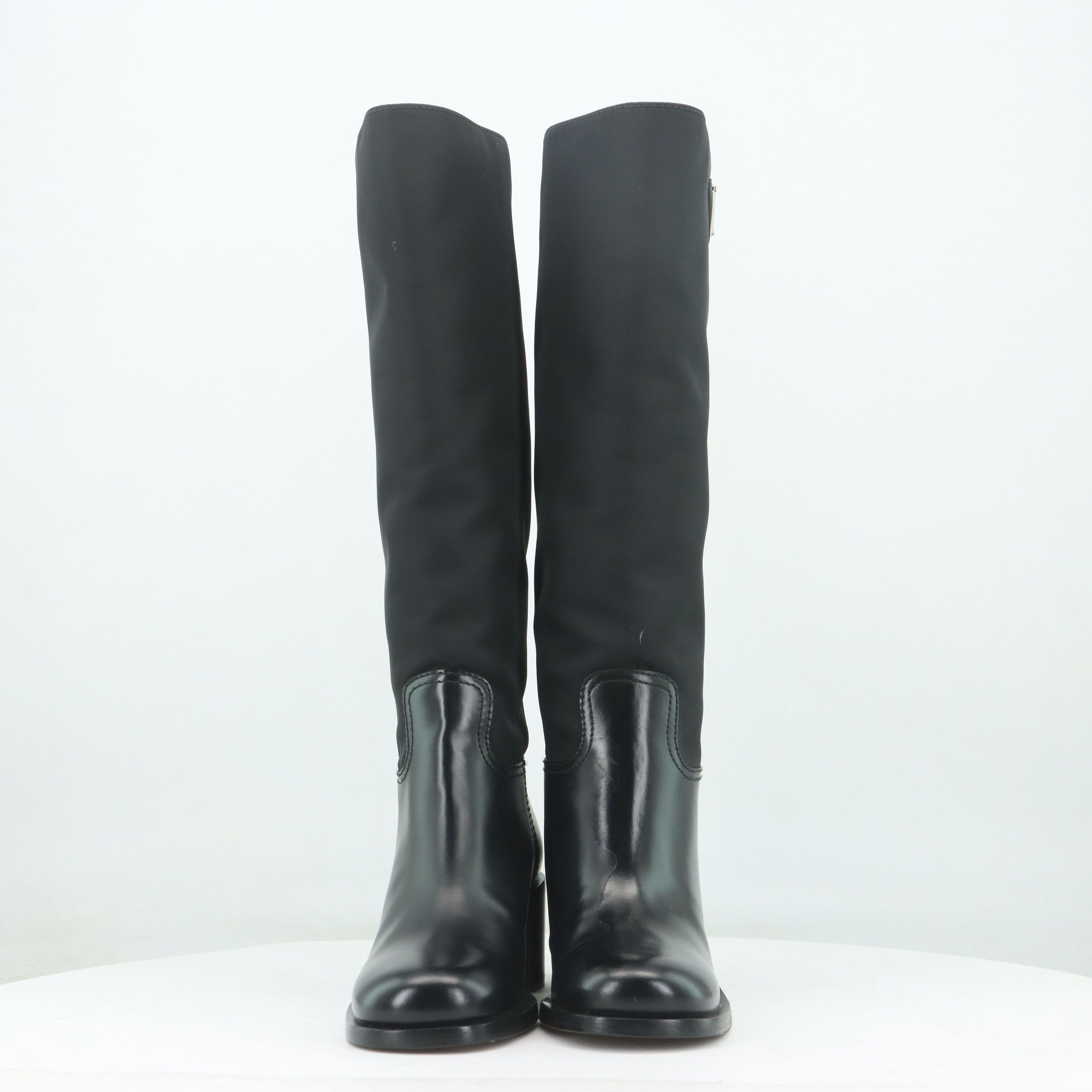 Prada Prada Logo Nylon Knee High Boots Size 35 Size US 5 / IT 35 - 4 Thumbnail