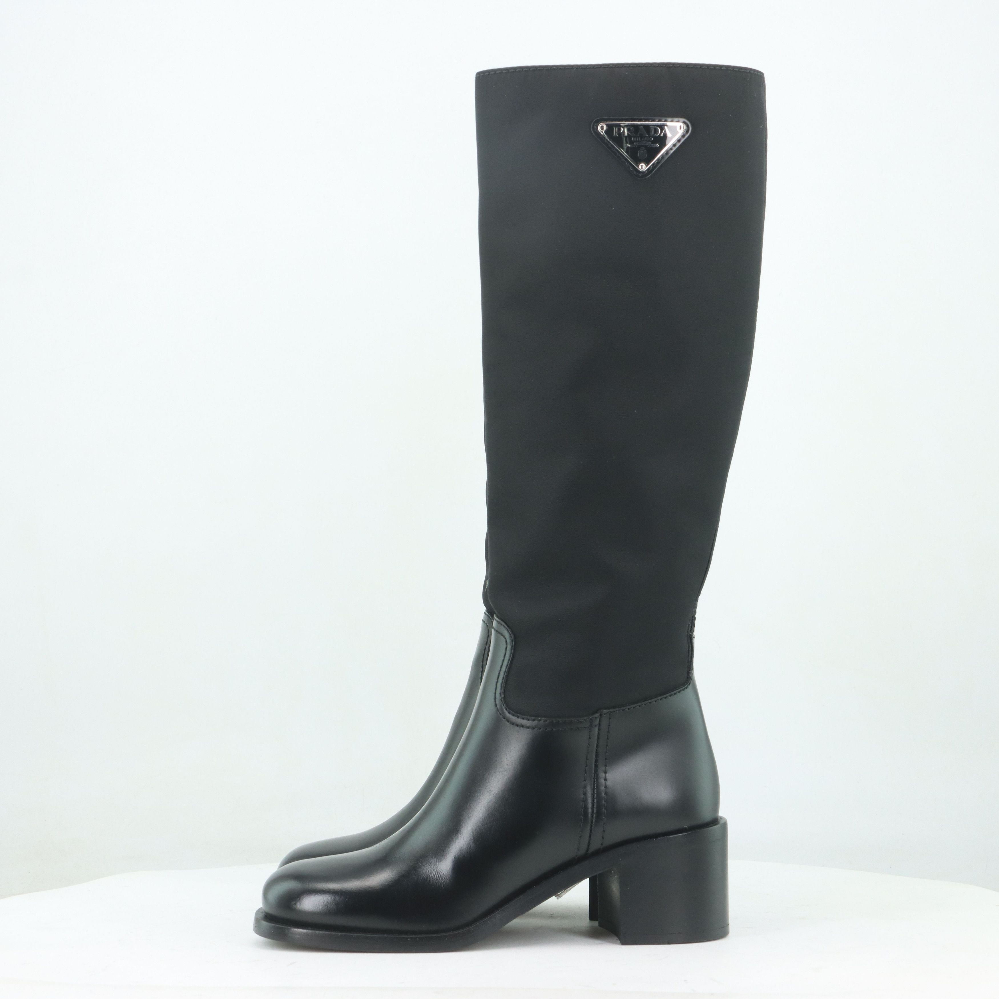 Prada Prada Logo Nylon Knee High Boots Size 35 Size US 5 / IT 35 - 2 Thumbnail