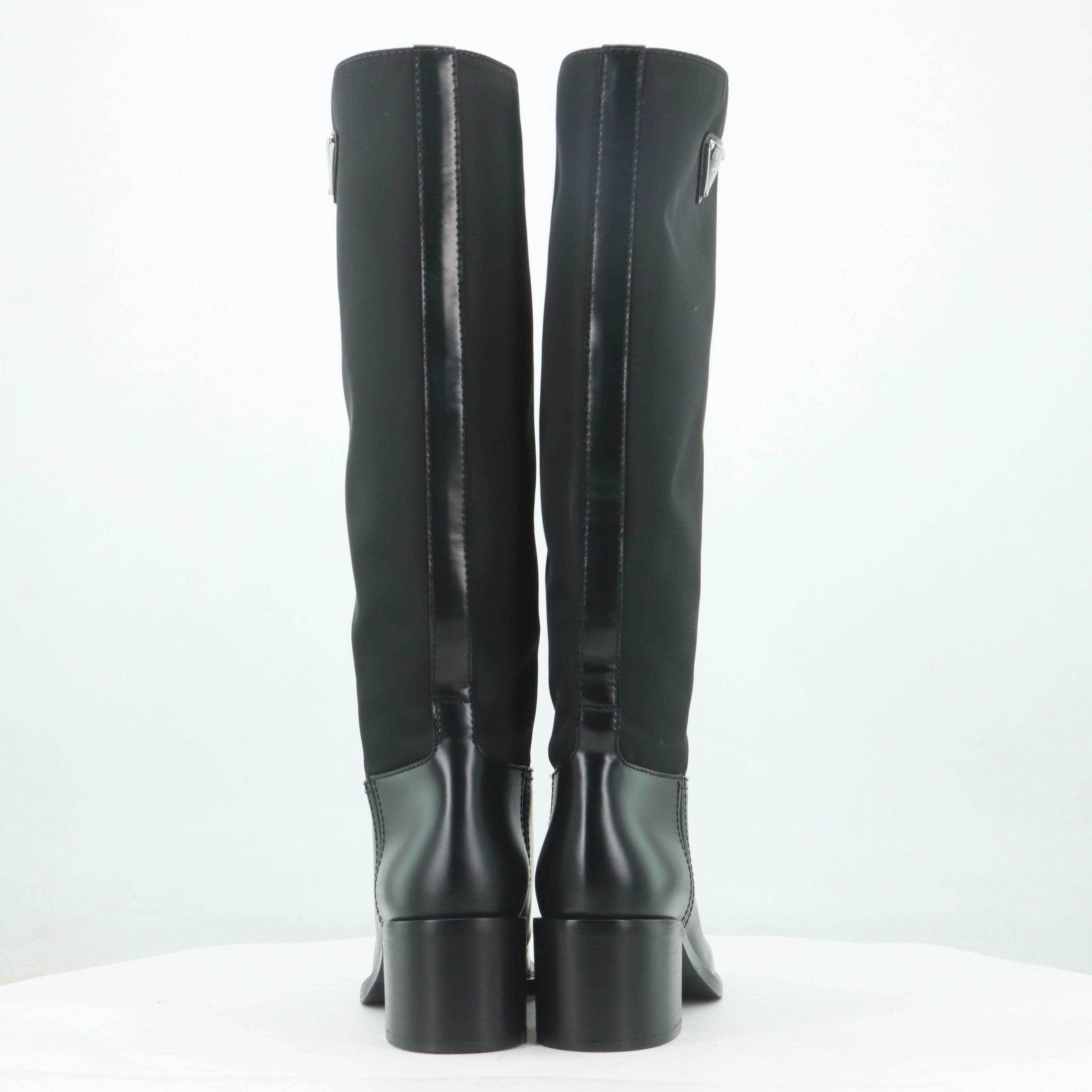Prada Prada Logo Nylon Knee High Boots Size 35 Size US 5 / IT 35 - 5 Thumbnail