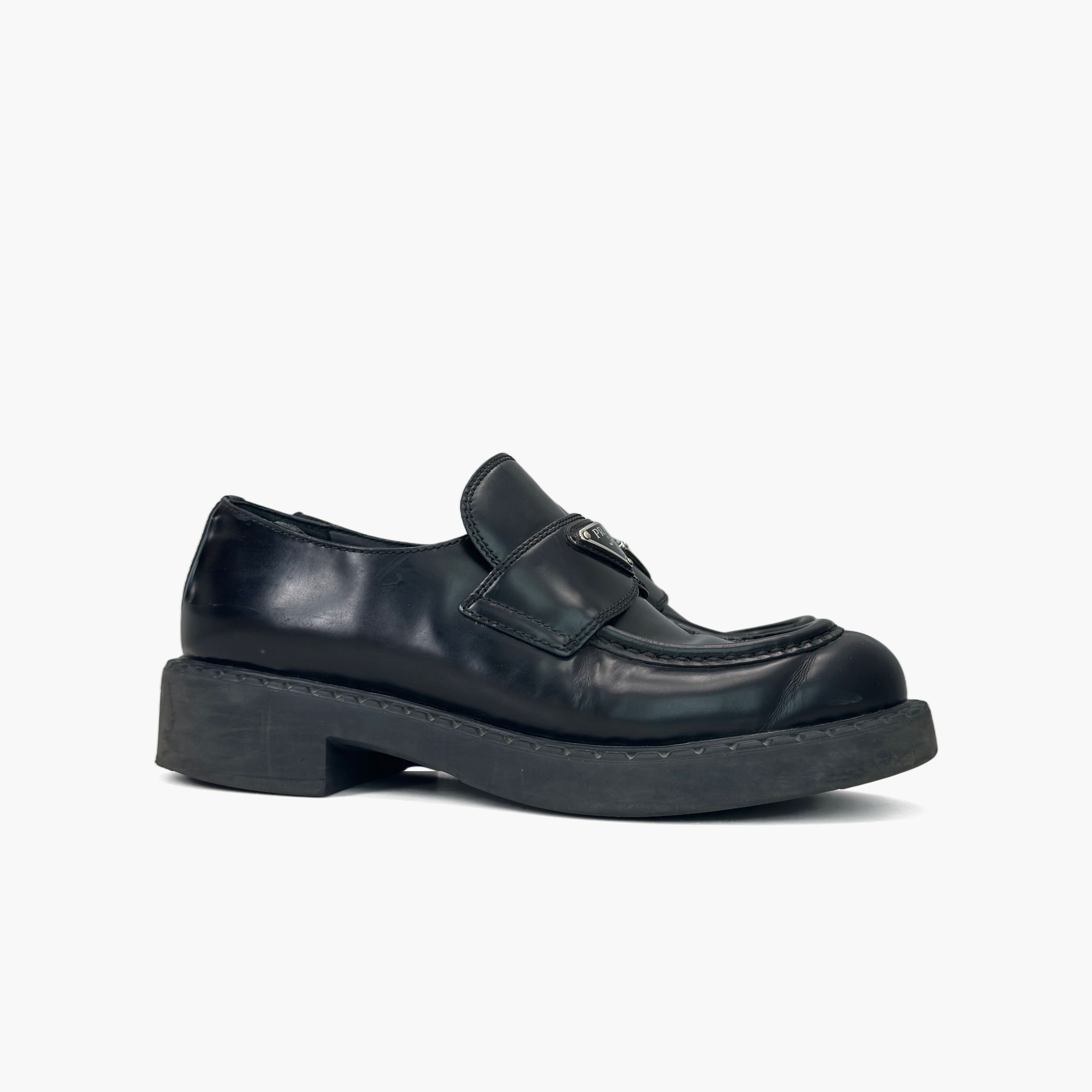 Prada Prada Chocolate Leather Platform Loafers Size 38 Size US 8 / IT 38 - 4 Thumbnail