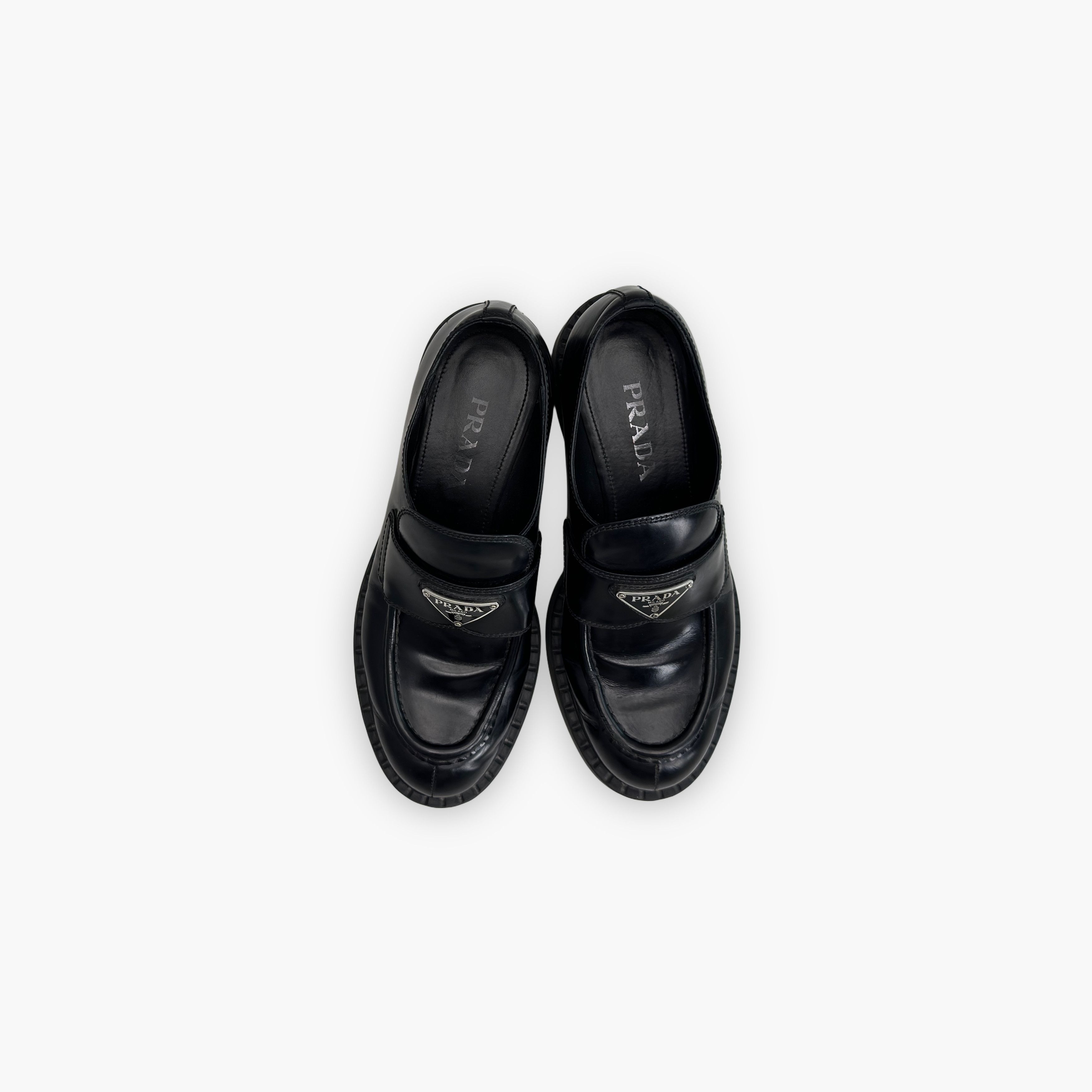 Prada Prada Chocolate Leather Platform Loafers Size 38 Size US 8 / IT 38 - 9 Thumbnail