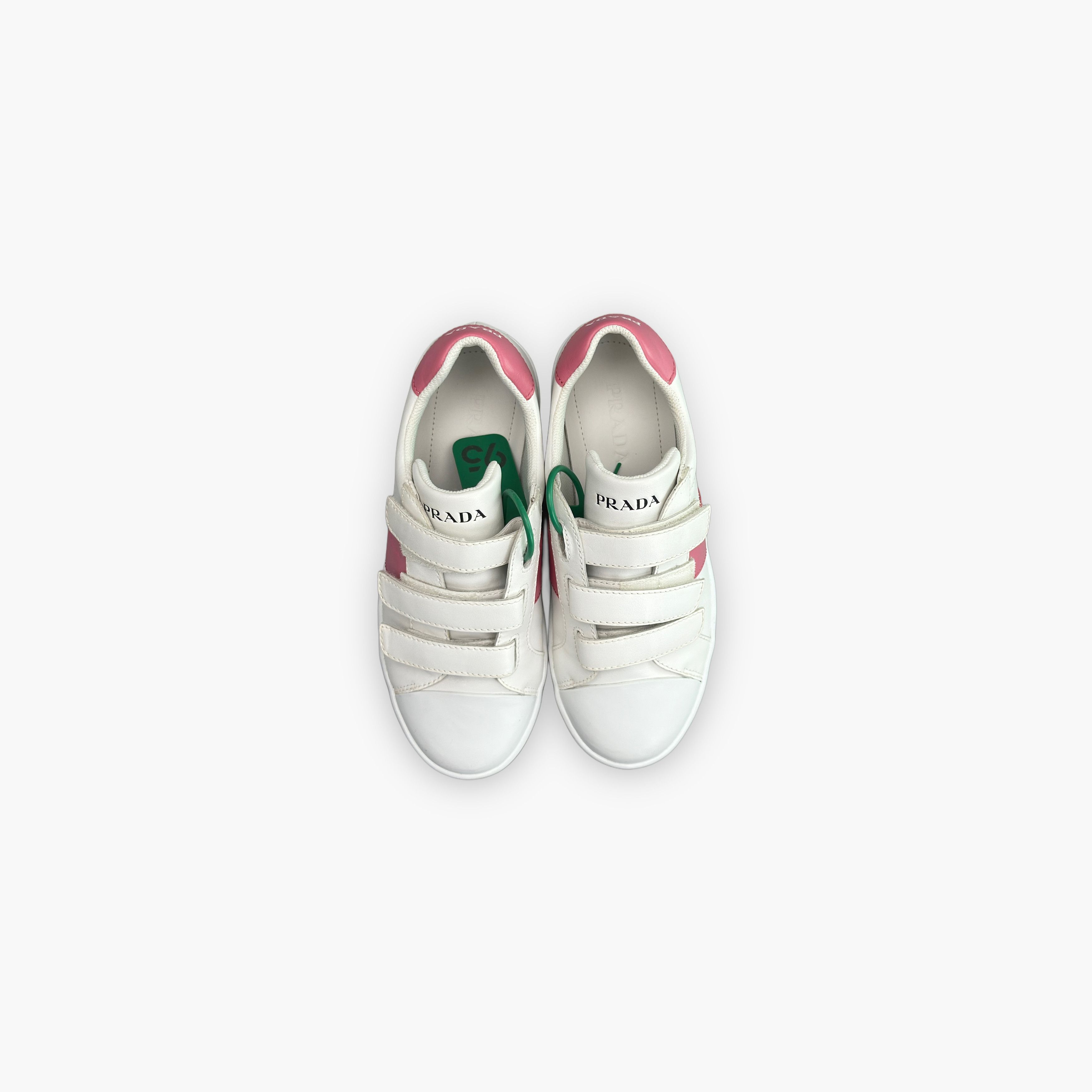 Prada Prada White Pink Velcro Low-Top Sneakers Size 35 Size US 5 / IT 35 - 9 Thumbnail