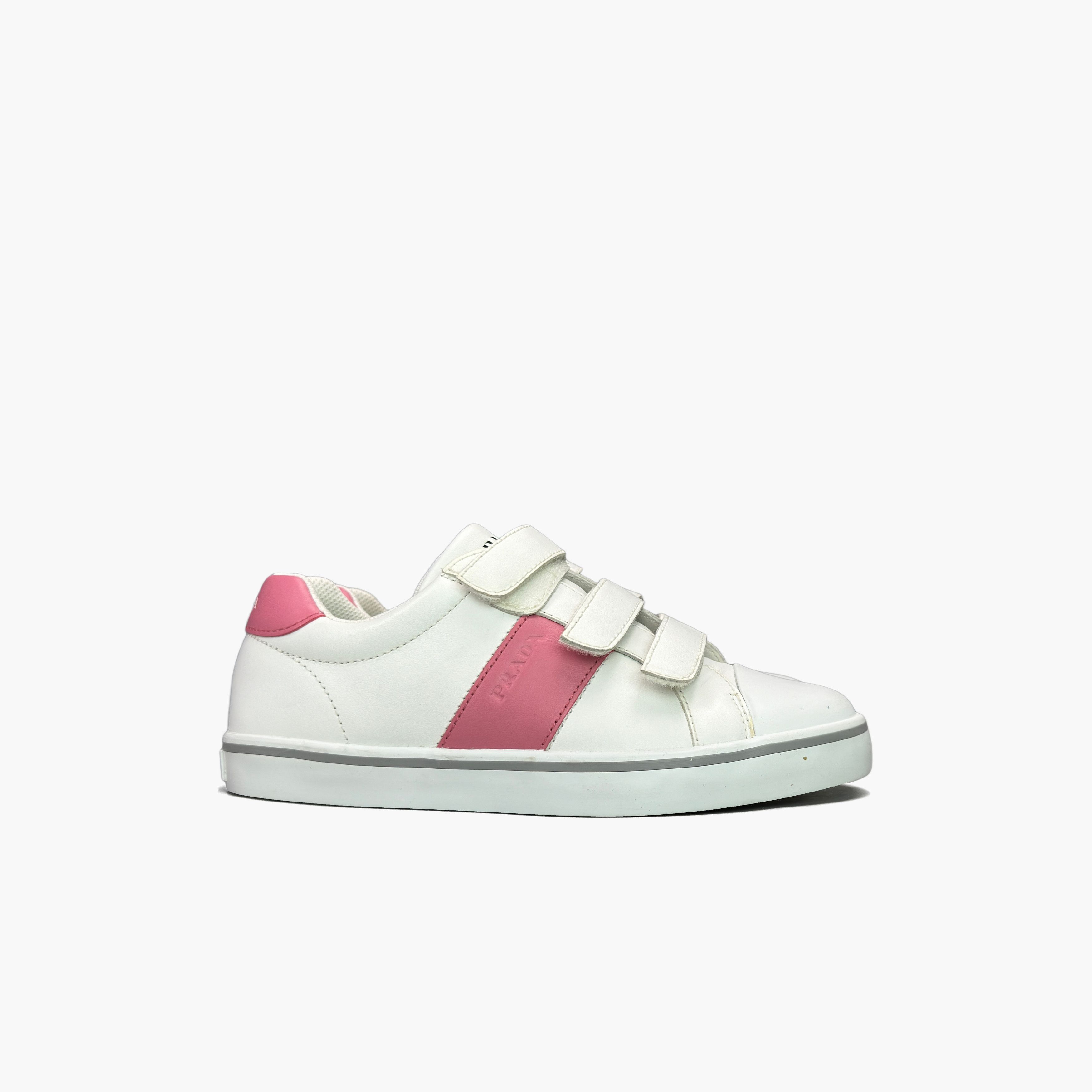 Prada Prada White Pink Velcro Low-Top Sneakers Size 35 Size US 5 / IT 35 - 4 Thumbnail