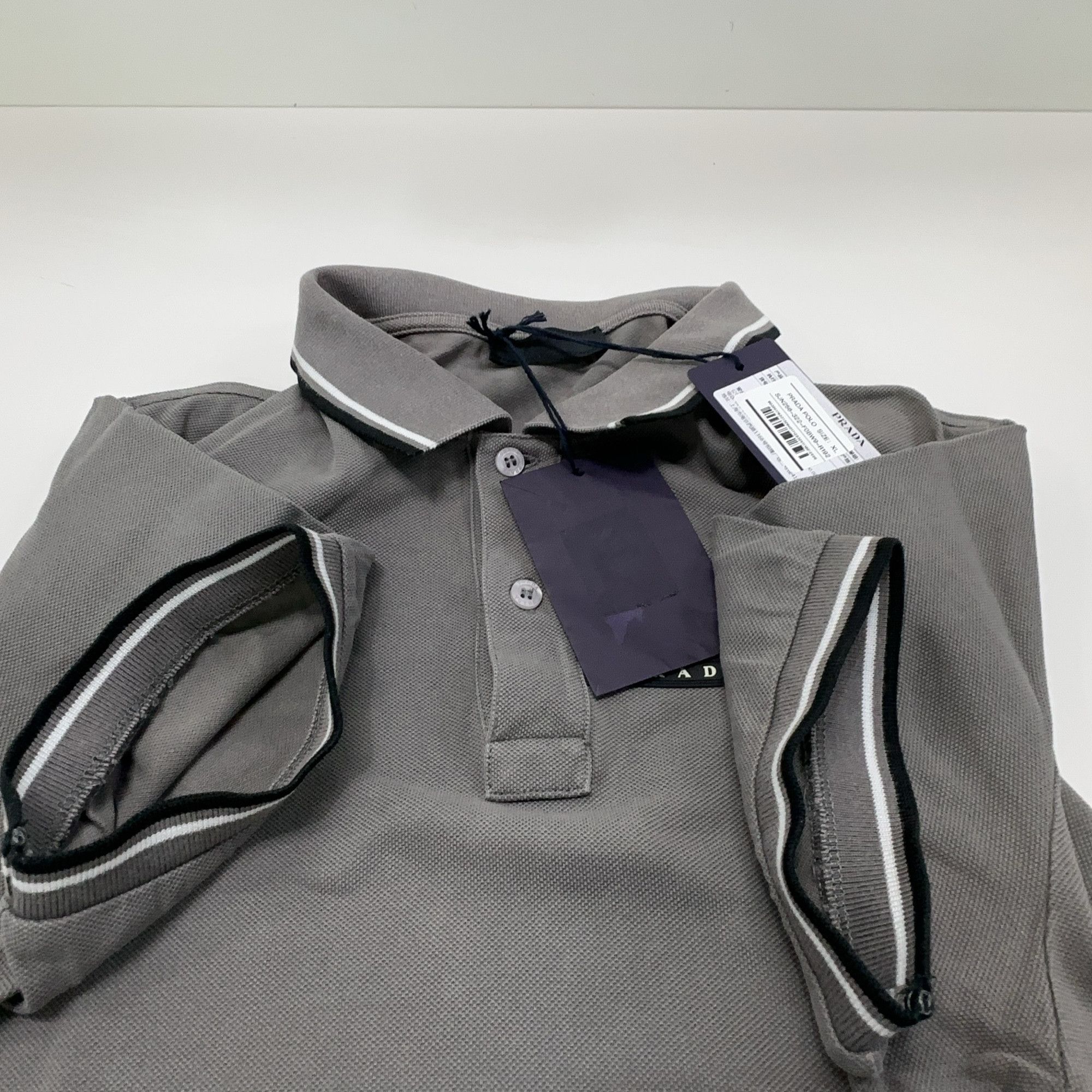 Prada Prada Striped Collar Polo Shirt Size XL Size US XL / EU 56 / 4 - 9 Thumbnail