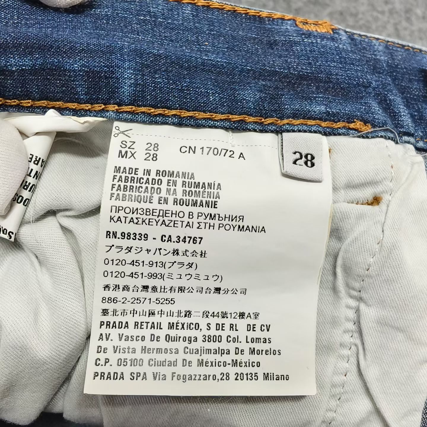 Prada Prada Washed Denim Jeans Size 28 Size US 28 / EU 44 - 4 Thumbnail