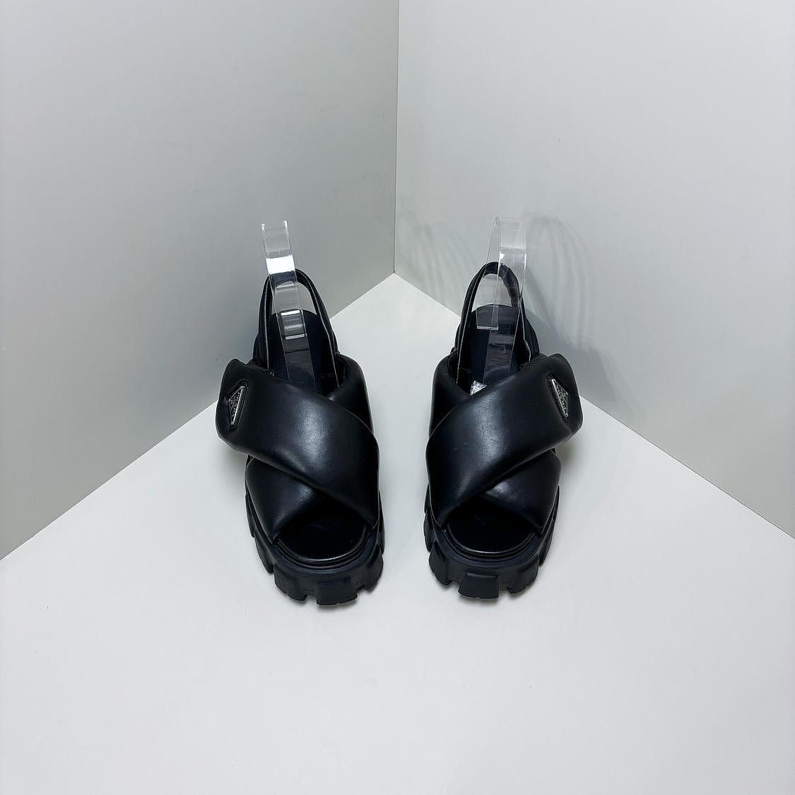Prada Prada Monolith Leather Sandals Size 35 Size US 5 / IT 35 - 2 Thumbnail