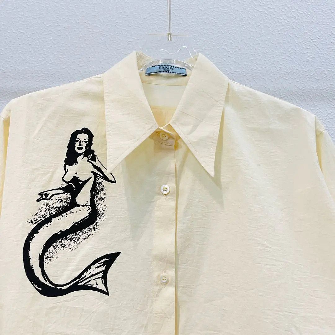 Prada Prada Mermaid Graphic Button Up Shirt Size 36 Size XS / US 0-2 / IT 36-38 - 3 Thumbnail