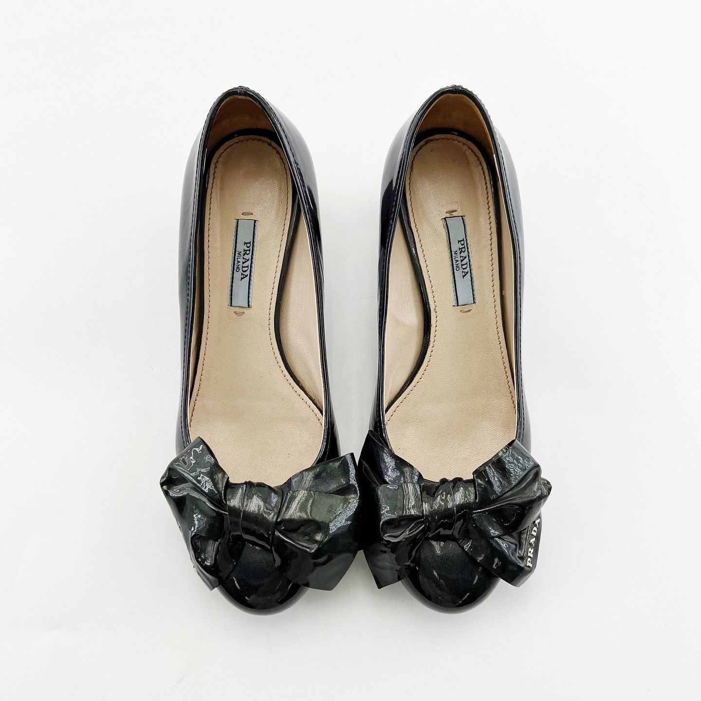 Prada Prada Patent Bow Block Heel Pumps Size 37.5 Size US 7.5 / IT 37.5 - 2 Thumbnail