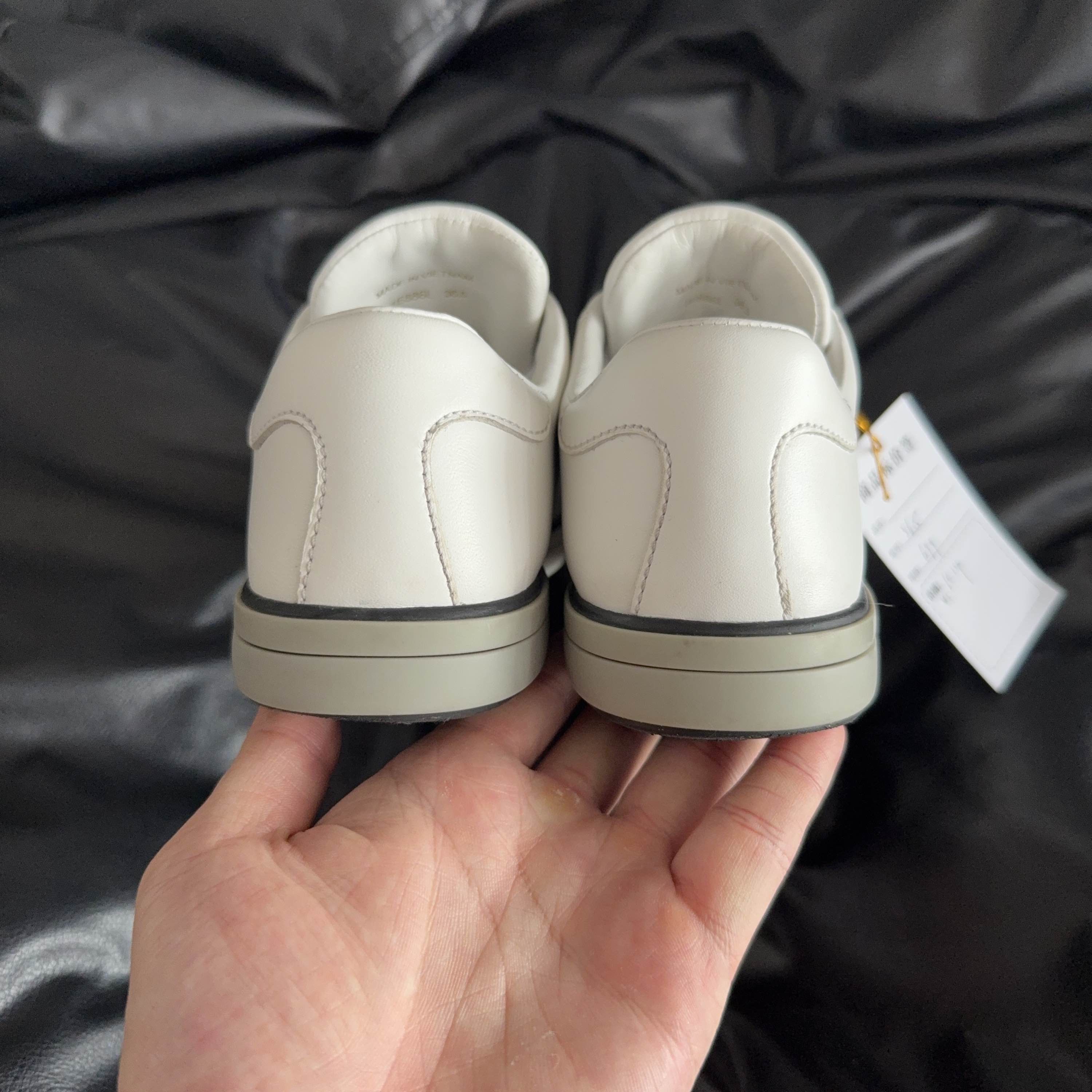 Prada Prada Leather Low-Top Sneakers White Size 36.5 Size US 6.5 / IT 36.5 - 3 Thumbnail