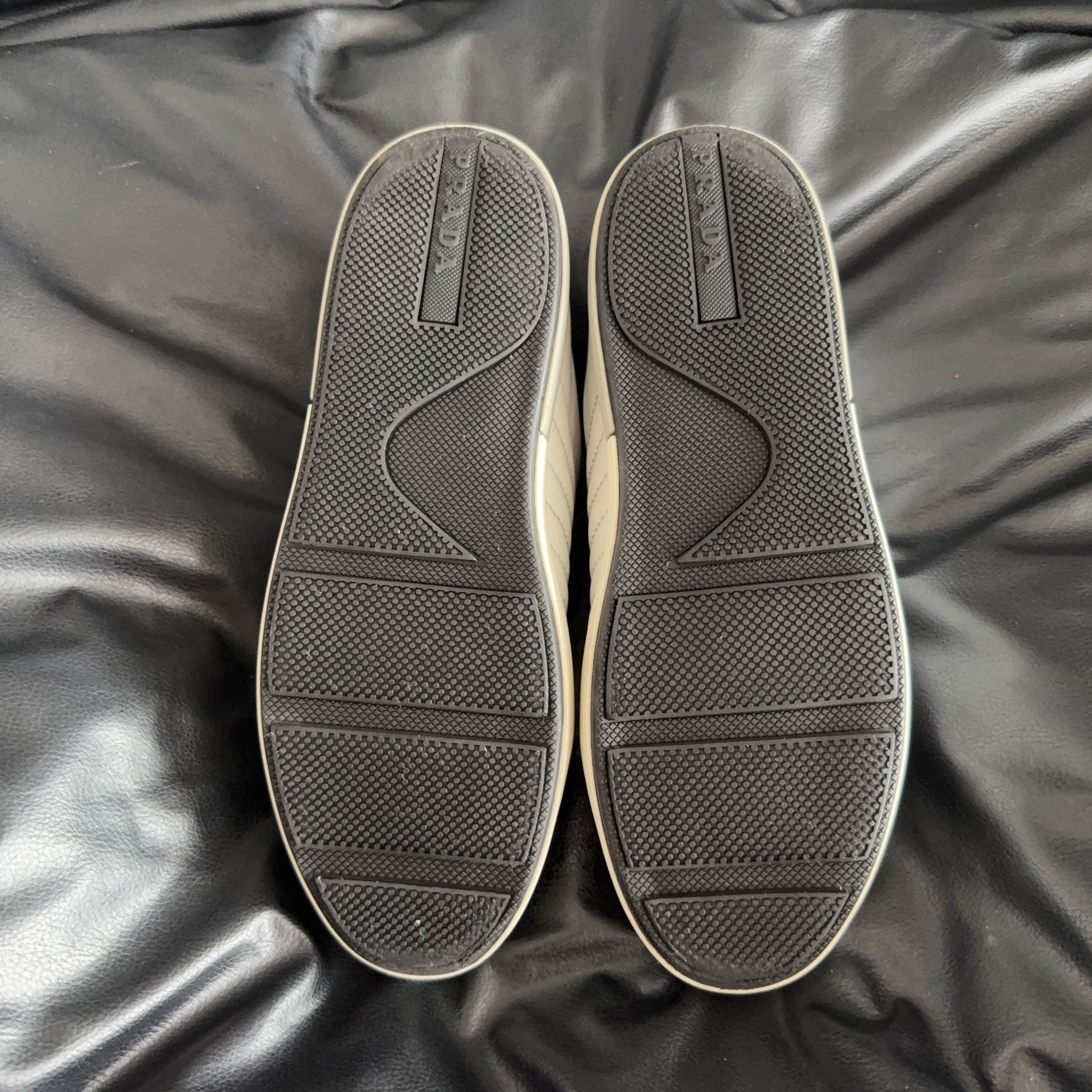 Prada Prada Leather Low-Top Sneakers White Size 36.5 Size US 6.5 / IT 36.5 - 4 Thumbnail
