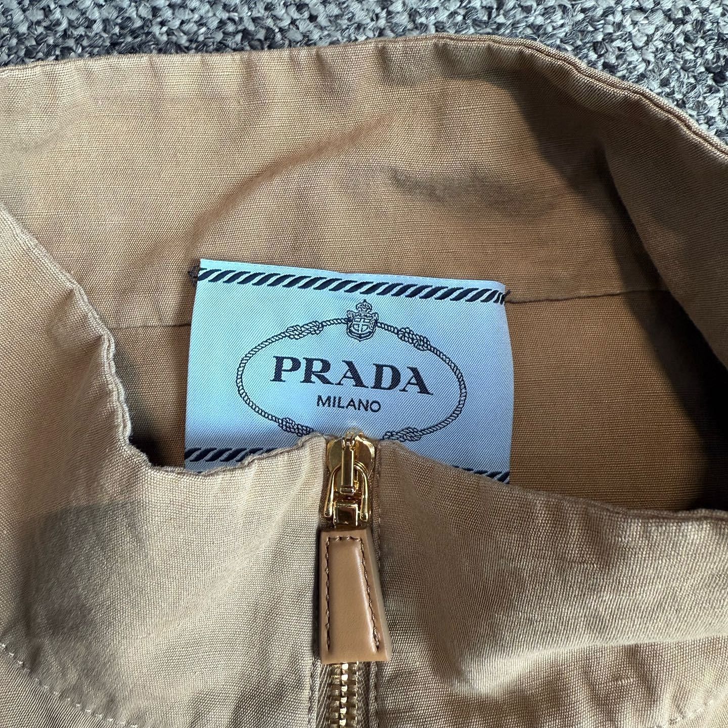 Prada Prada Cotton Linen Zip Jacket Size 36 Size XS / US 0-2 / IT 36-38 - 3 Thumbnail