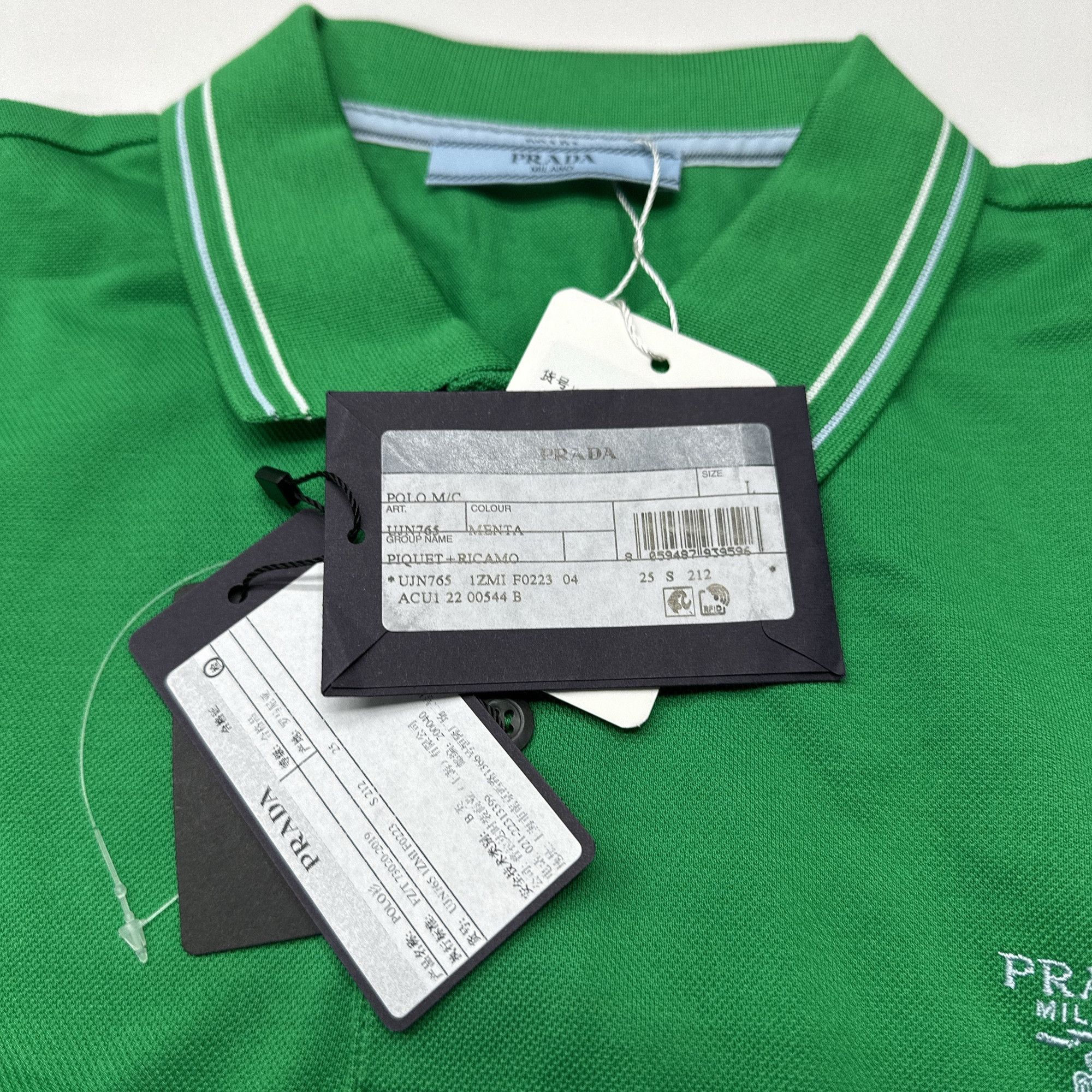 Prada Prada Logo Embroidered Polo Shirt Size L Size US L / EU 52-54 / 3 - 4 Thumbnail
