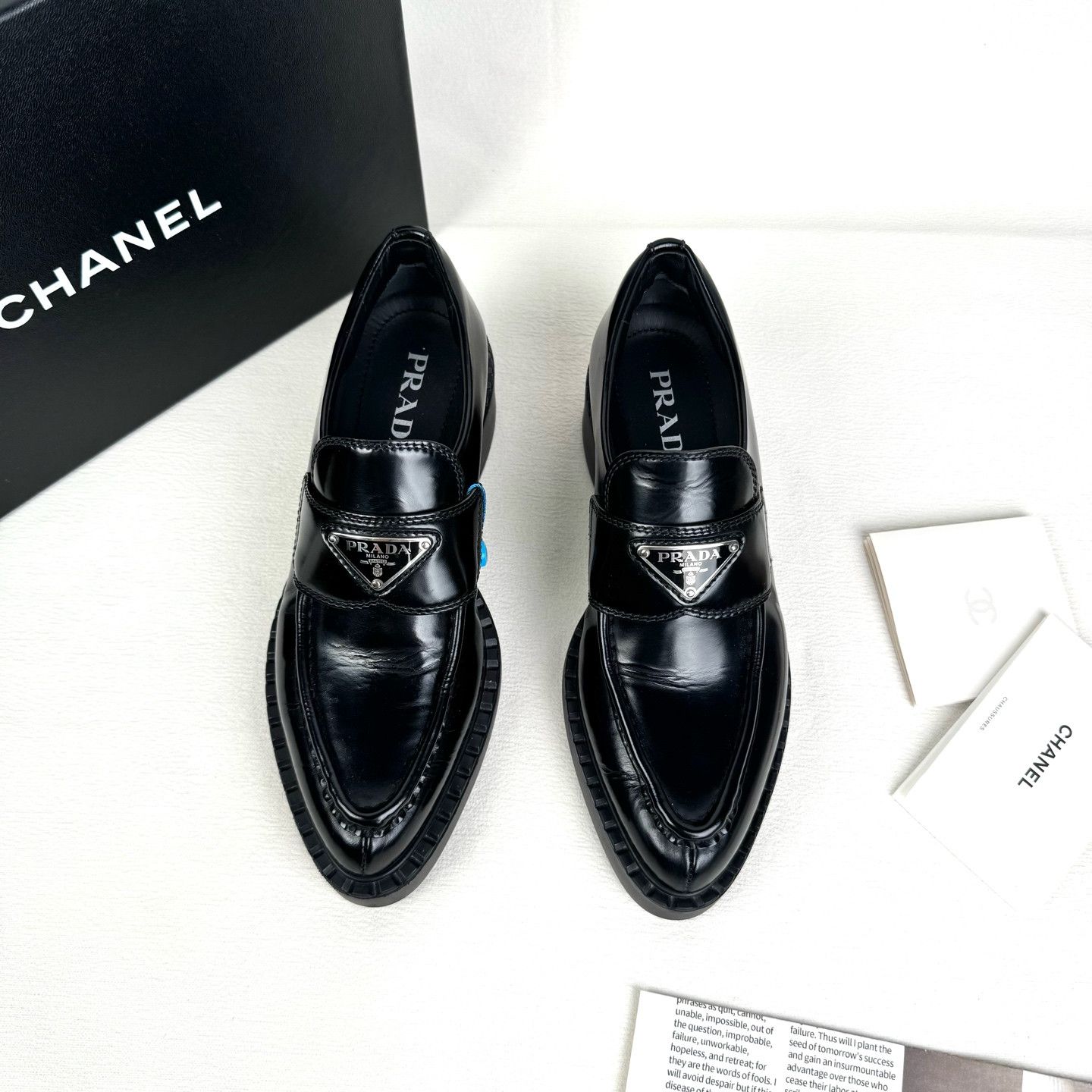 Prada Prada Logo Triangle Pointed Loafers Size 35.5 Size US 5.5 / IT 35.5 - 2 Thumbnail