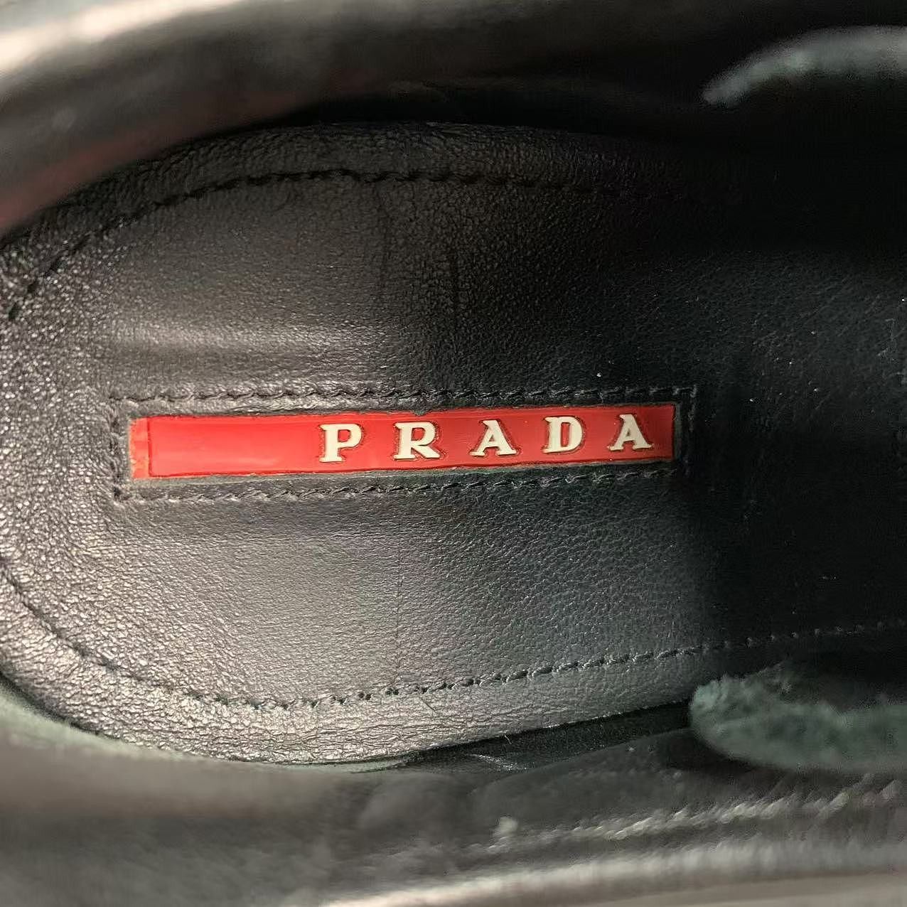 Prada Prada Black Leather Low-Top Sneakers Size 37 Size US 7 / IT 37 - 6 Thumbnail