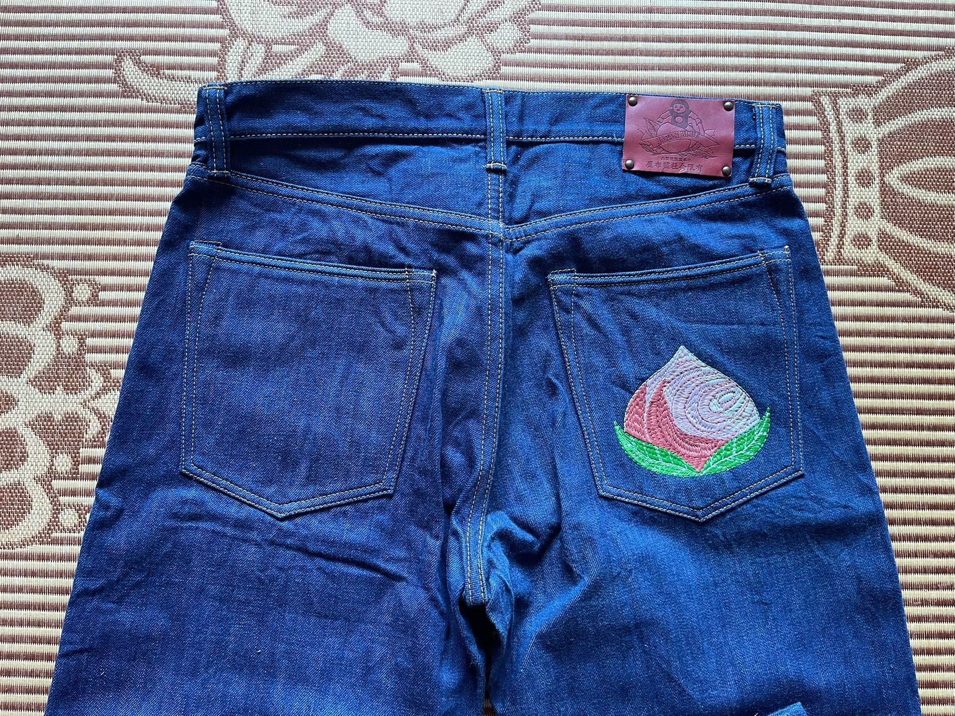 Momotaro Jeans Momotarou Jeans Natural Indigo Peach Embroidery Size US 32 / EU 48 - 4 Thumbnail