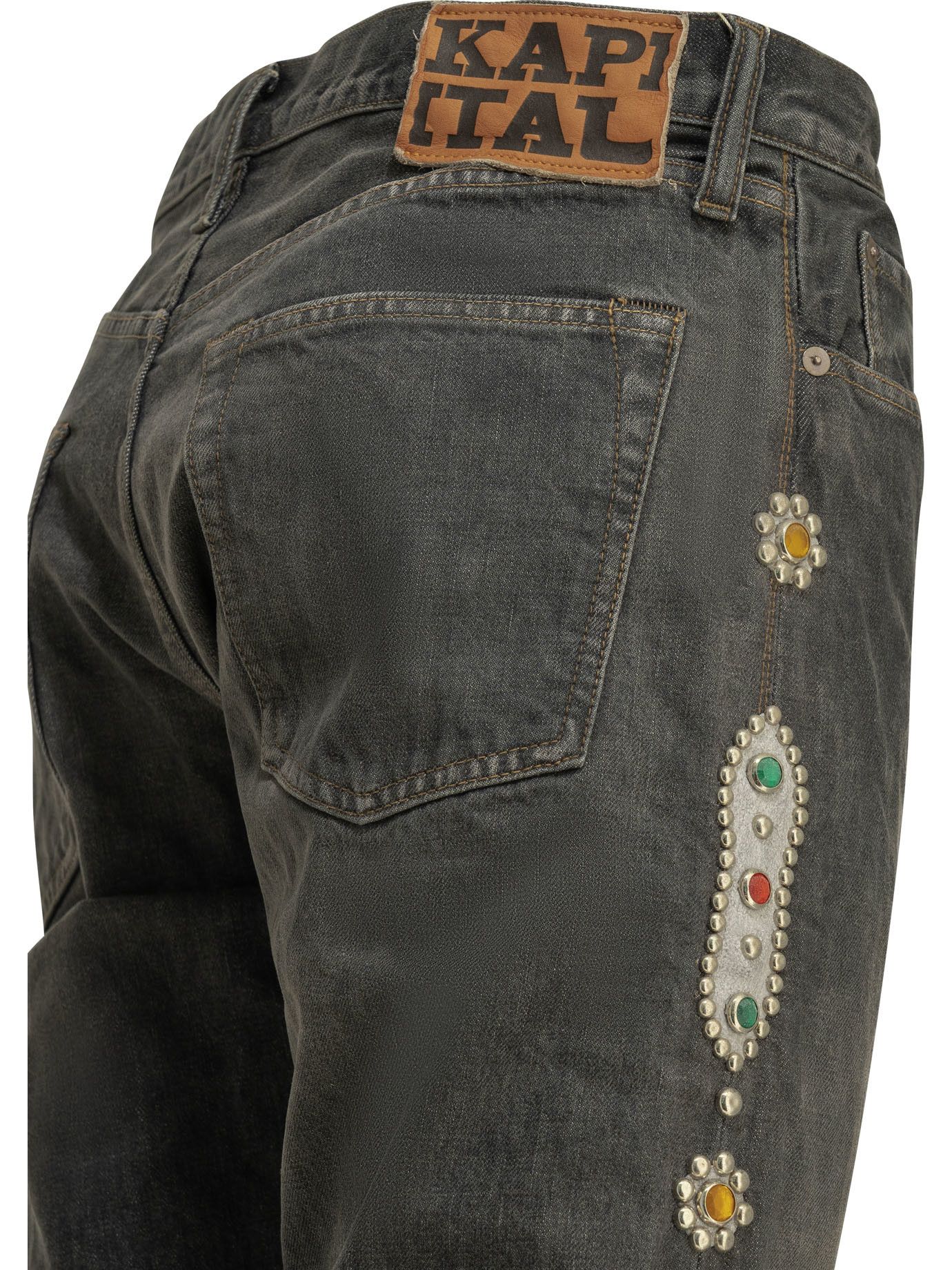 Kapital Kapital 14Oz Blk Monkey Cisco Studs Straight Leg Jeans tag size 32 Men - USA Duties Paid Size US 32 / EU 48 - 4 Thumbnail