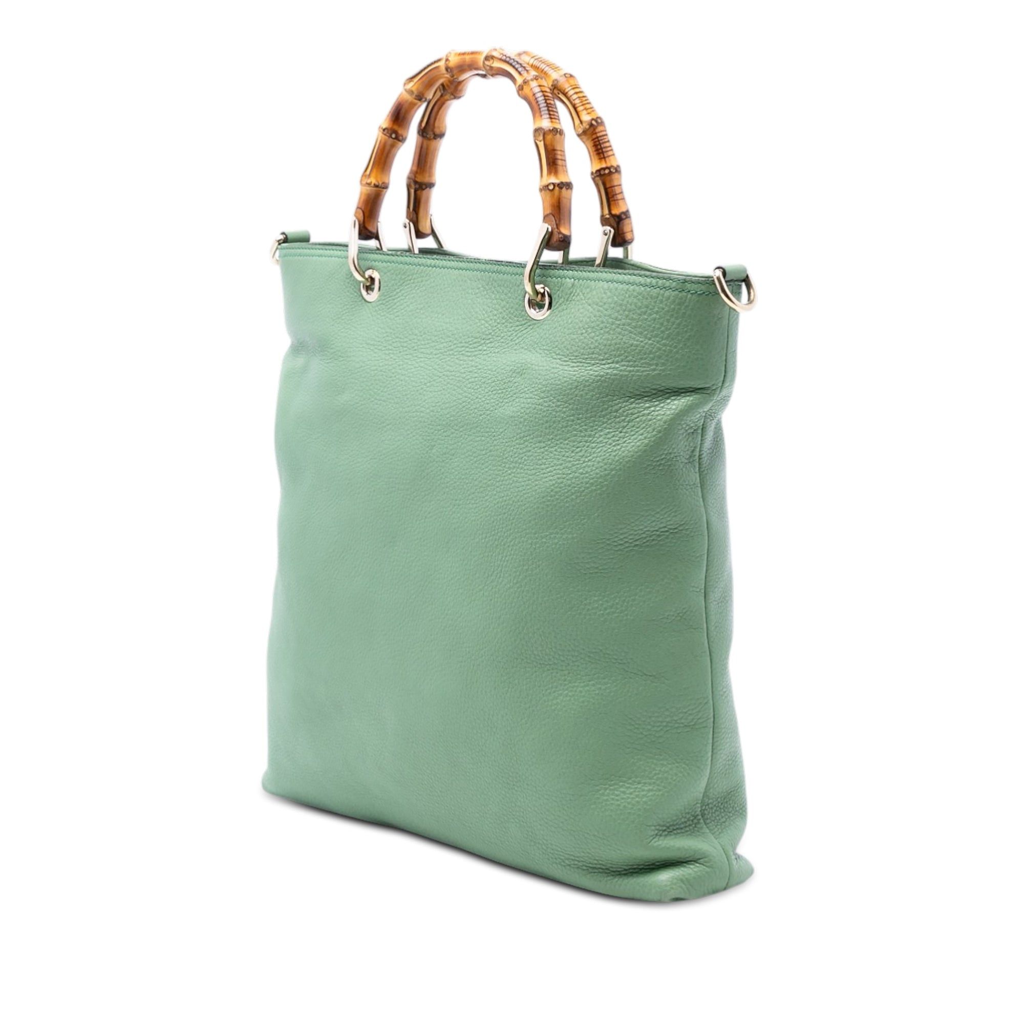 Gucci Tall Leather Bamboo Shopper Tote Size ONE SIZE - 2 Thumbnail