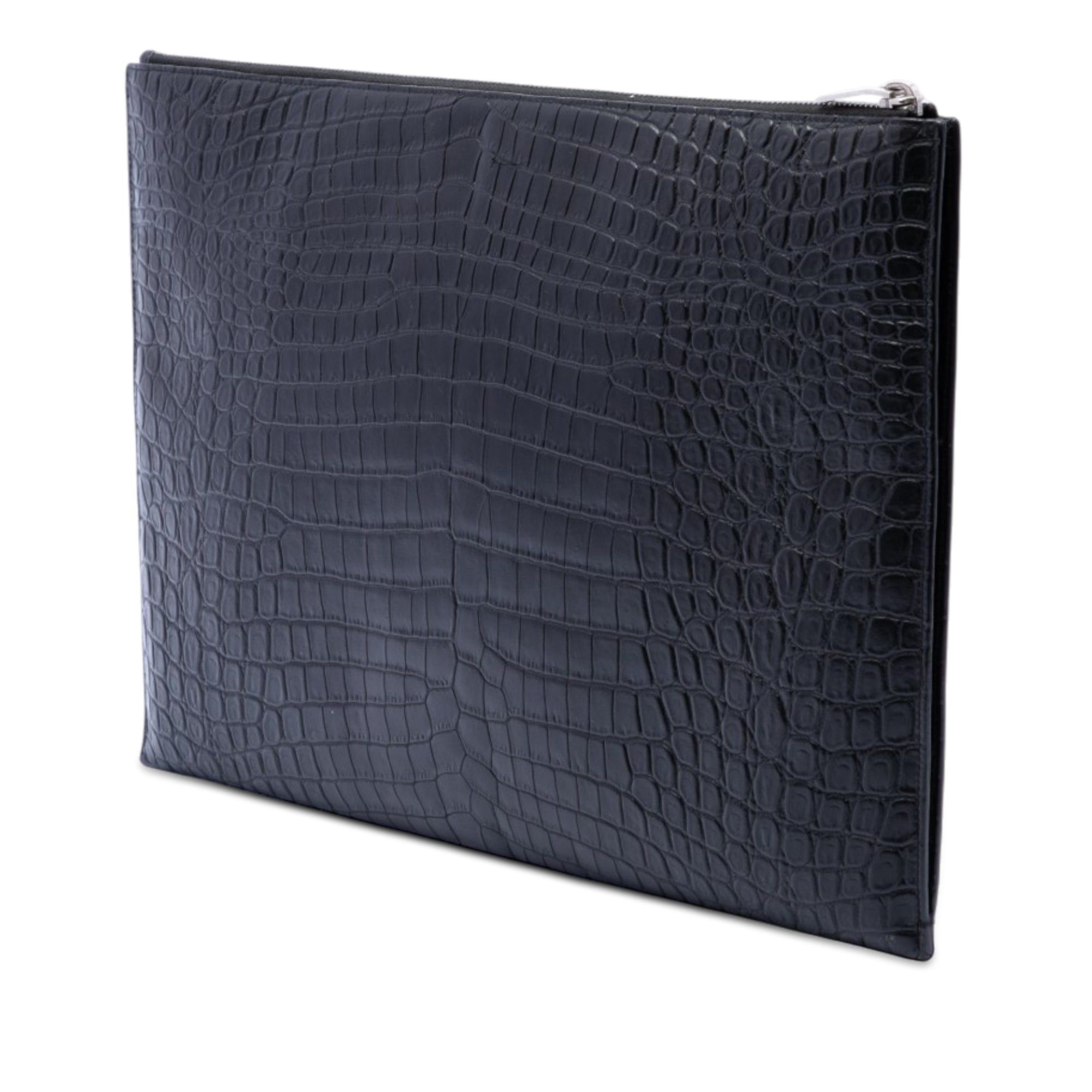 Saint Laurent Paris Croc Embossed Leather Document Holder Size ONE SIZE - 2 Thumbnail