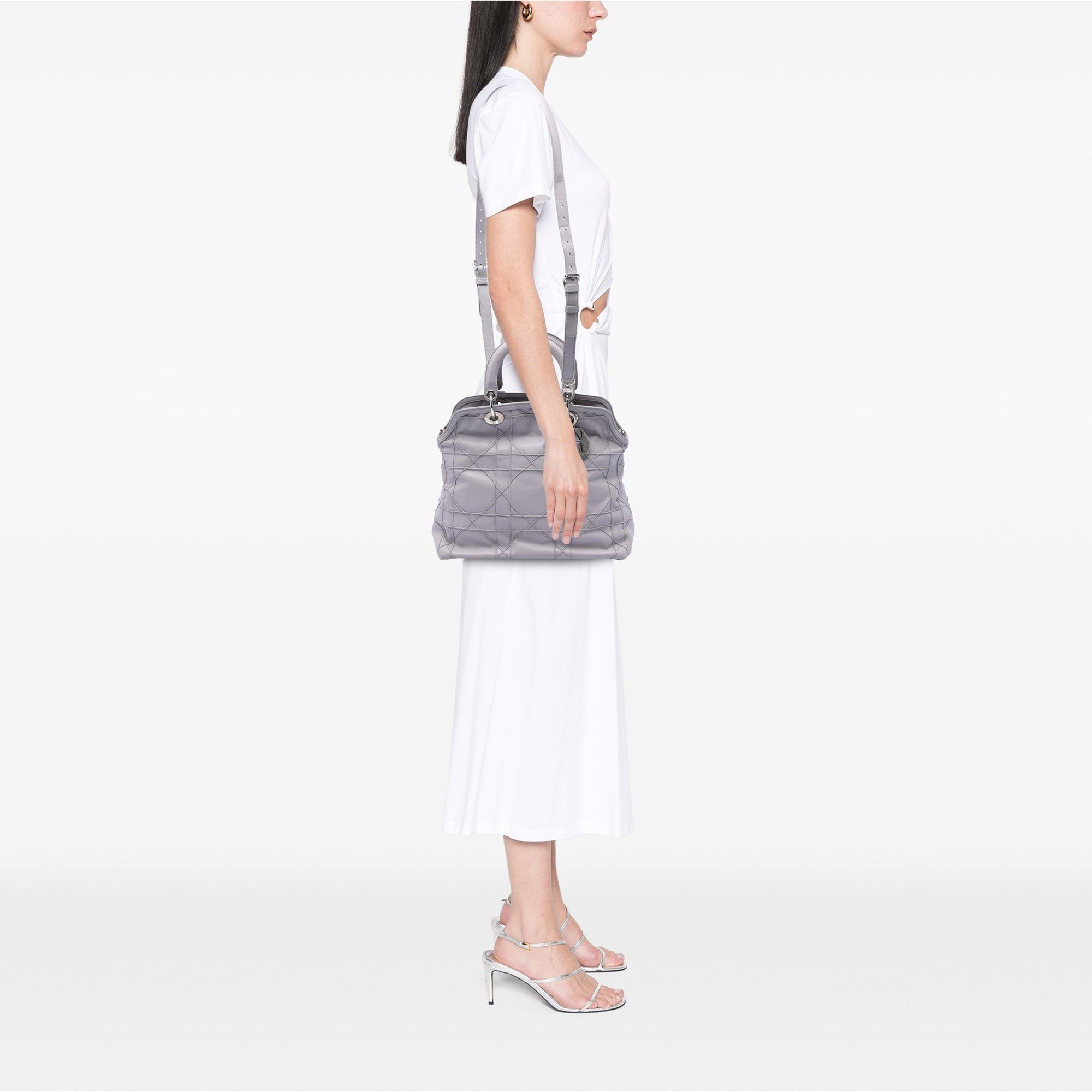 Dior Medium Lambskin Cannage Polochon Granville Satchel Size ONE SIZE - 6 Thumbnail