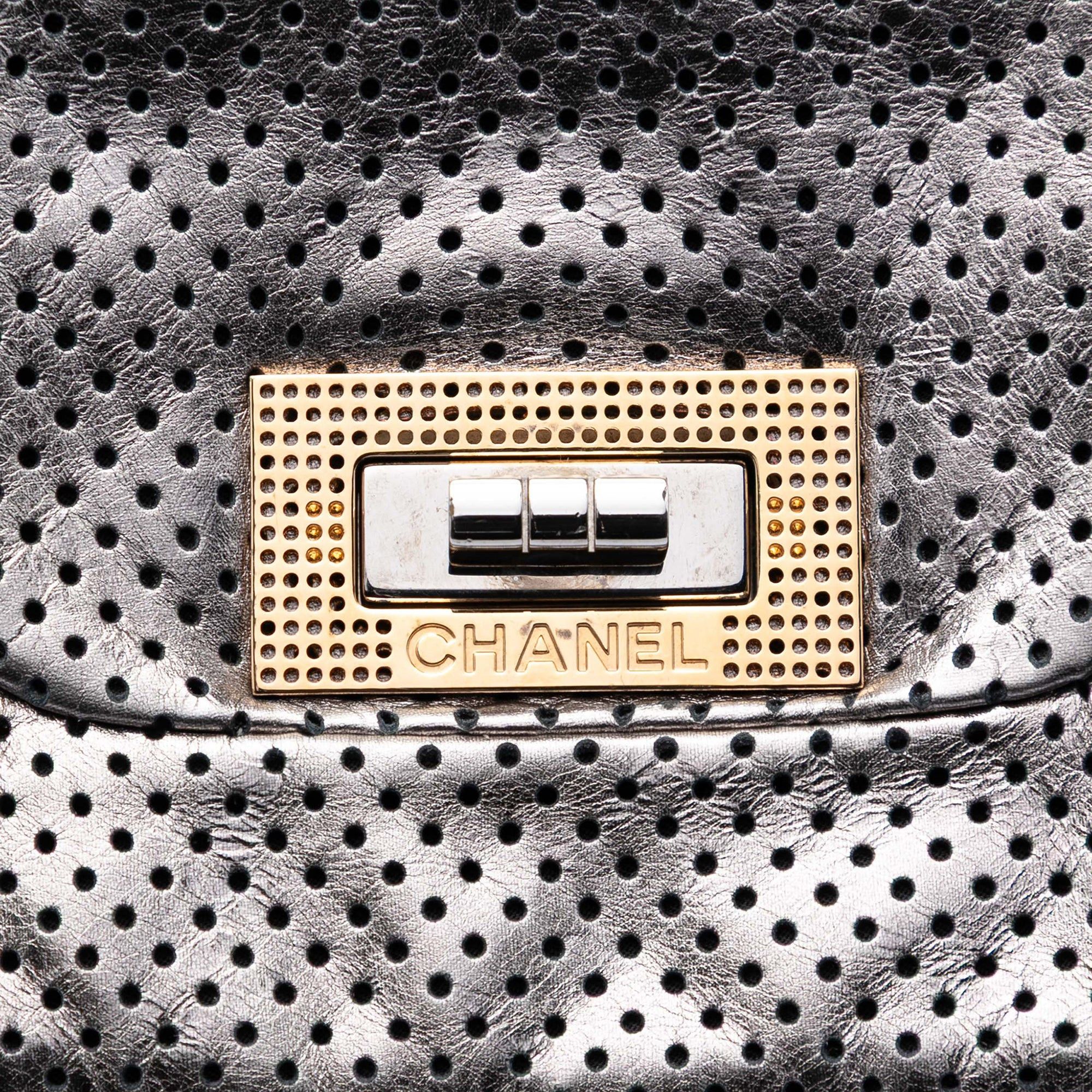 Chanel Perforated Crackled Metallic Calfskin Drill Tote Size ONE SIZE - 5 Thumbnail