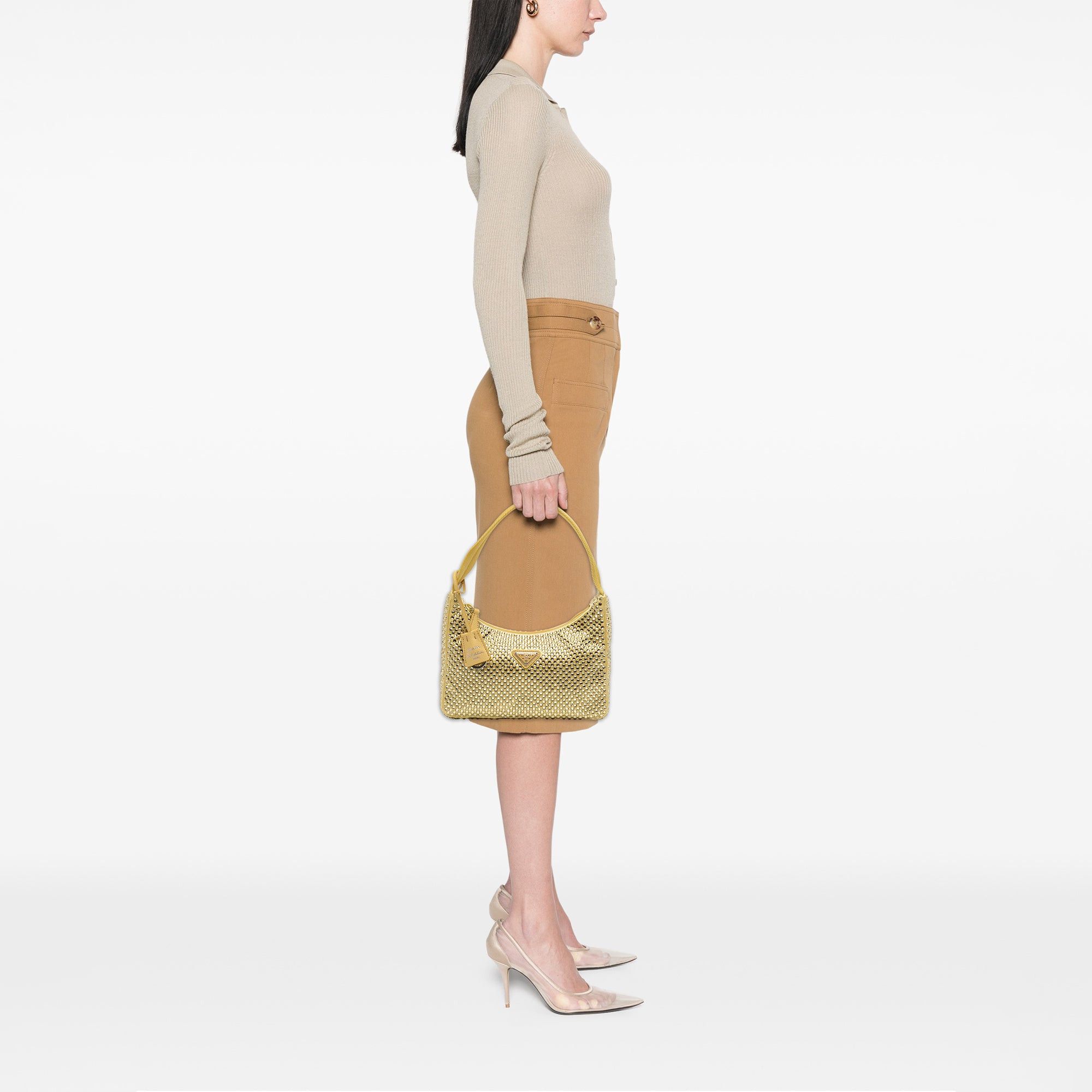Prada Mini Satin Crystal Re Edition 2000 Shoulder Bag Size ONE SIZE - 6 Thumbnail