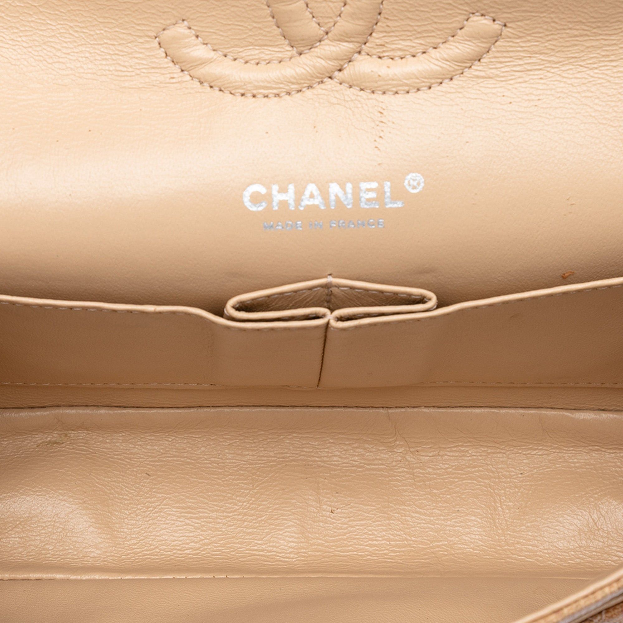 Chanel Medium Classic Canvas Lambskin Trimmed Double Flap Size ONE SIZE - 4 Thumbnail
