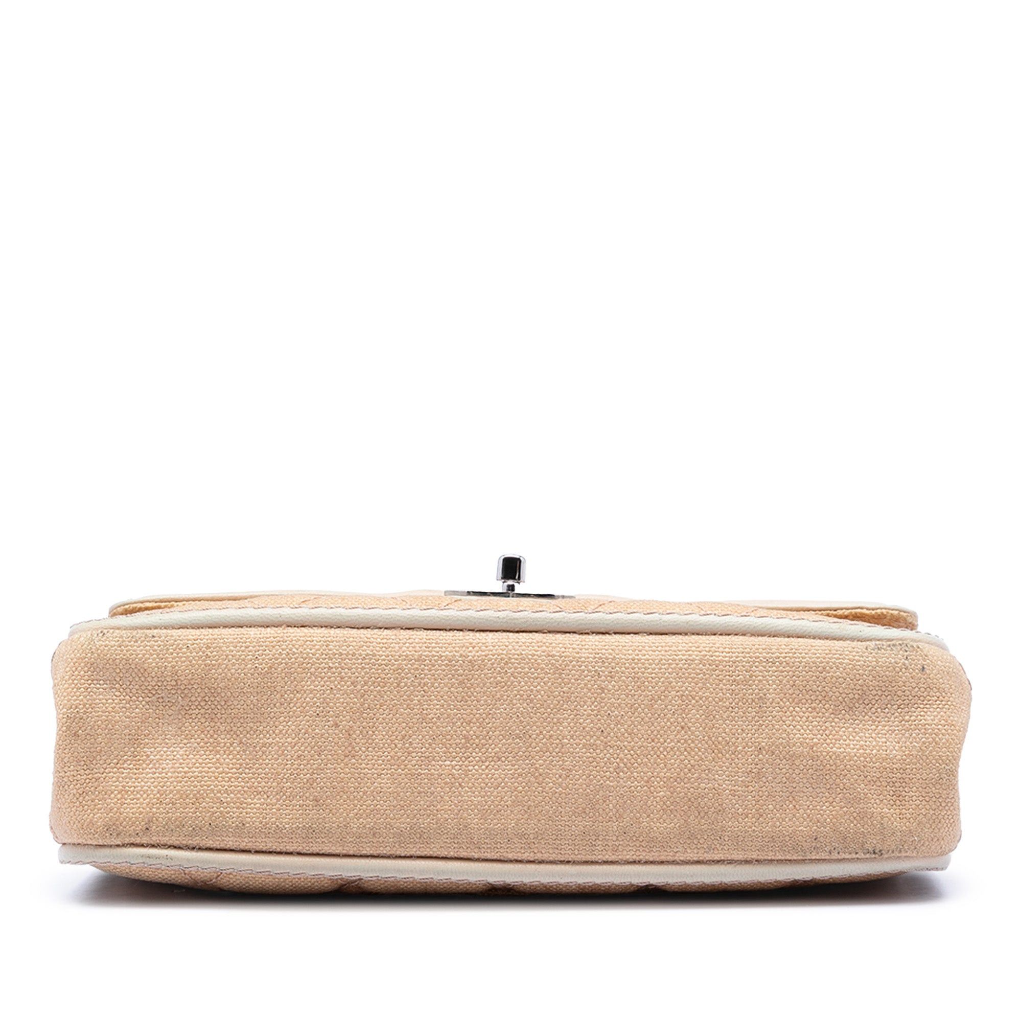 Chanel Medium Classic Canvas Lambskin Trimmed Double Flap Size ONE SIZE - 3 Thumbnail