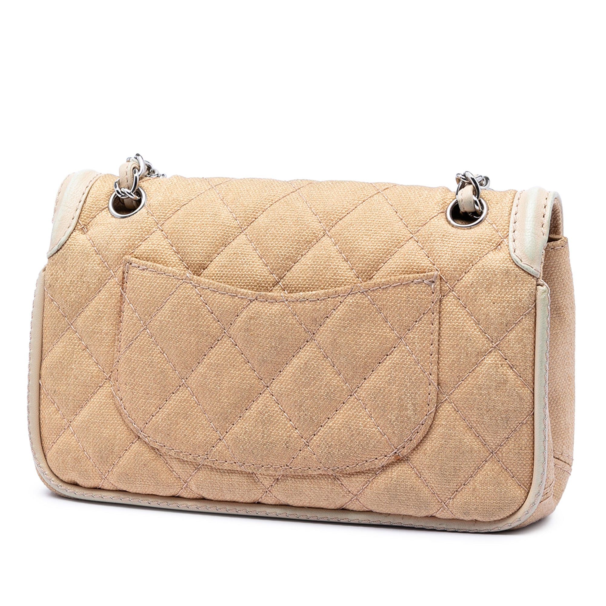 Chanel Medium Classic Canvas Lambskin Trimmed Double Flap Size ONE SIZE - 2 Thumbnail