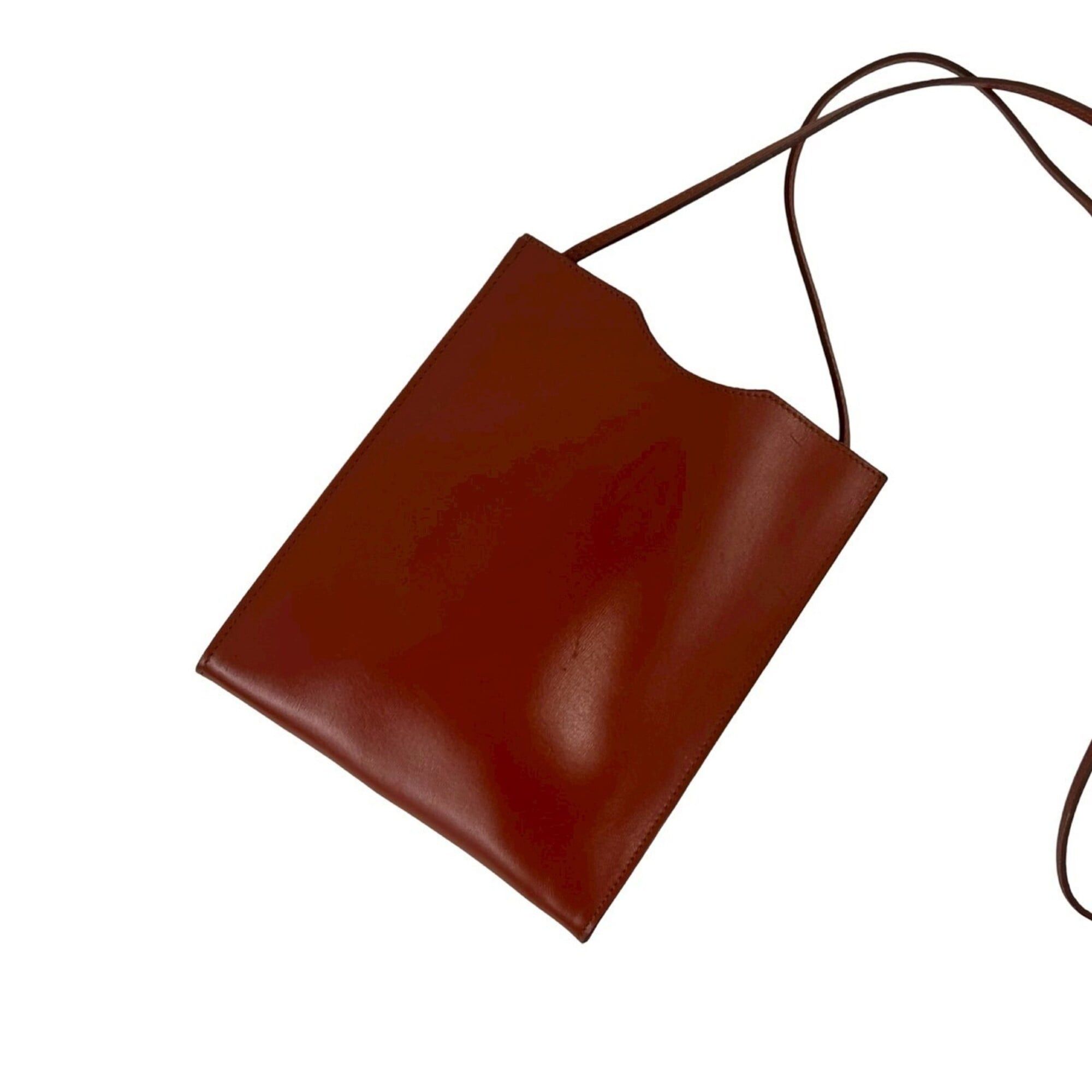 Hermes Hermes Omenitou Vintage Leather Shoulder Bag Mini Pouch Sacoche Brown 26741 Size ONE SIZE - 3 Thumbnail