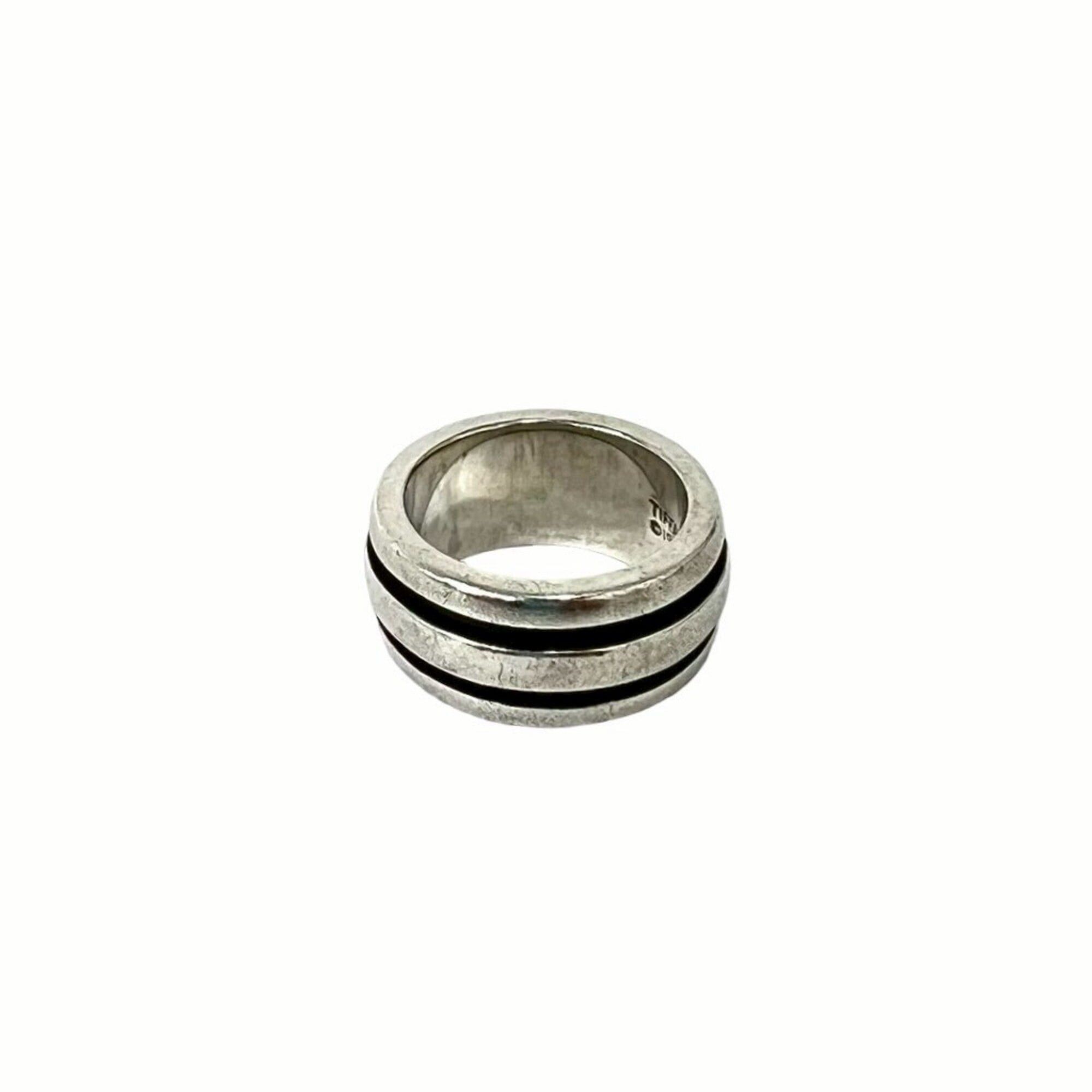 Tiffany & Co. TIFFANY&Co. Tiffany Grooved Double Line Ring, Sterling Silver 925, Accessory, Women's/Men's, 34180 Size ONE SIZE - 5 Thumbnail