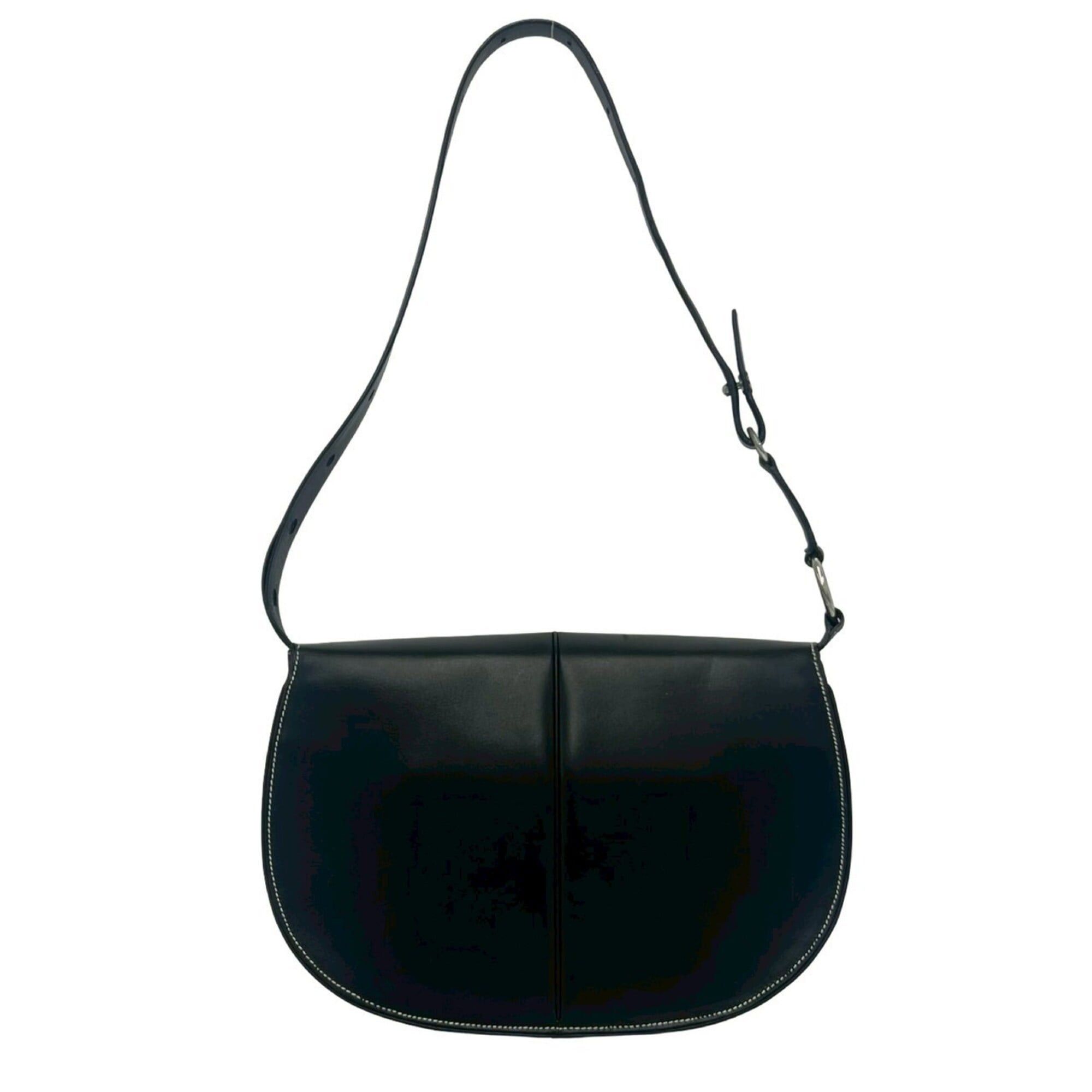 Loewe LOEWE logo ring hardware leather one-shoulder bag semi-shoulder handbag black 22768 Size ONE SIZE - 3 Thumbnail