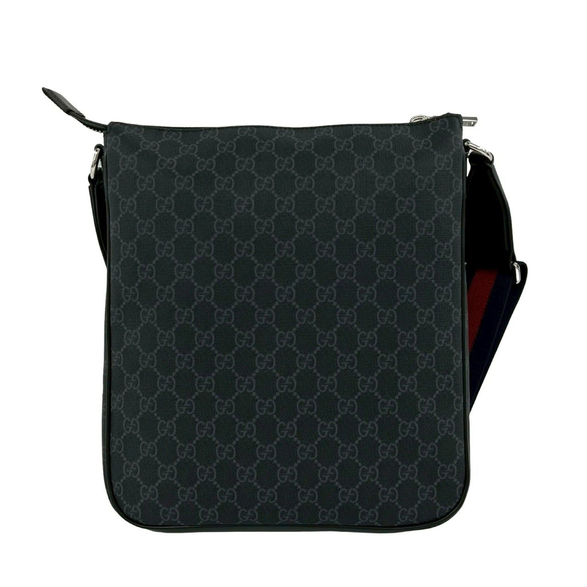 Gucci GUCCI Sherry Line GG Supreme Logo Pattern Leather Shoulder Bag Tote Black Navy Red 39987 Size ONE SIZE - 3 Thumbnail
