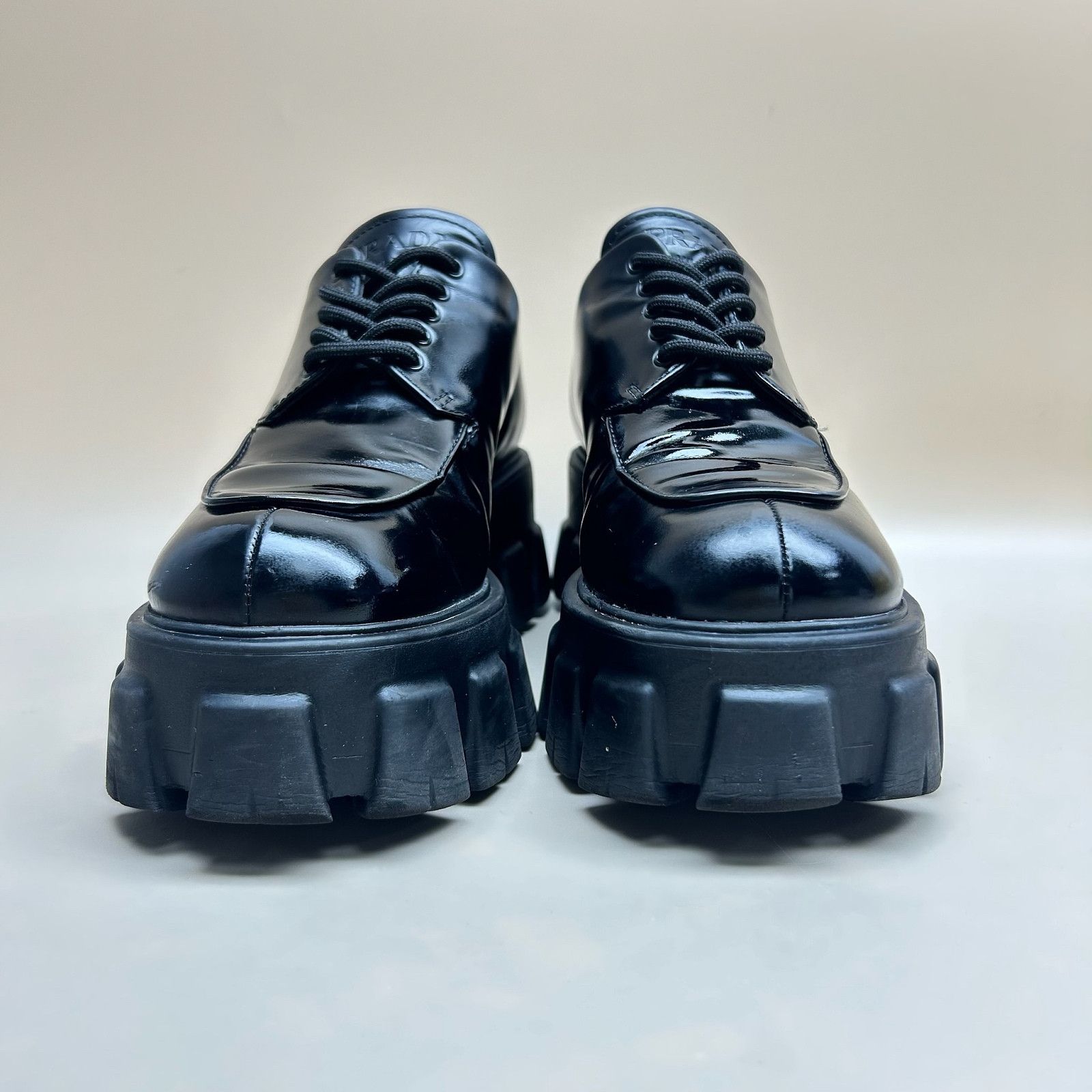 Prada Prada Black Leather Platform Shoes Size 39 Size US 9 / IT 39 - 2 Thumbnail