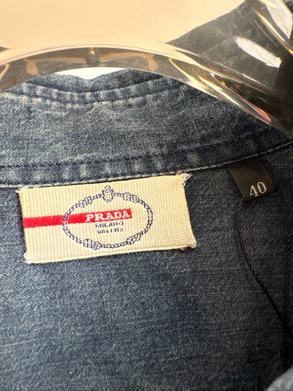 Prada Prada Washed Denim Button Up Shirt Size M Size US XXS / EU 40 - 3 Thumbnail