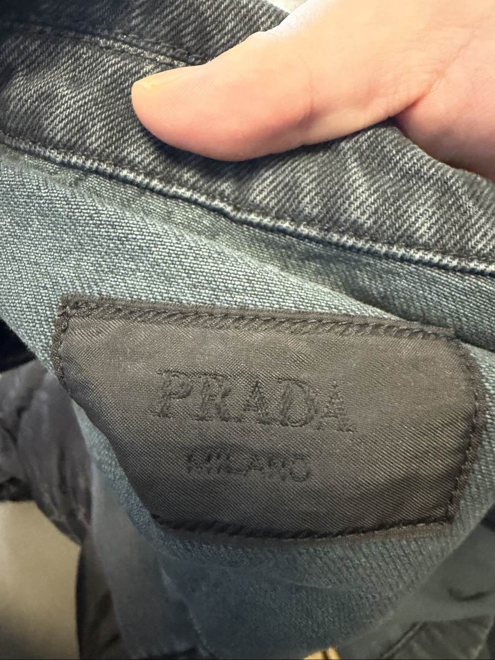 Prada Prada Logo Plaque Zip-up Denim Jacket Size L Size US L / EU 52-54 / 3 - 3 Thumbnail