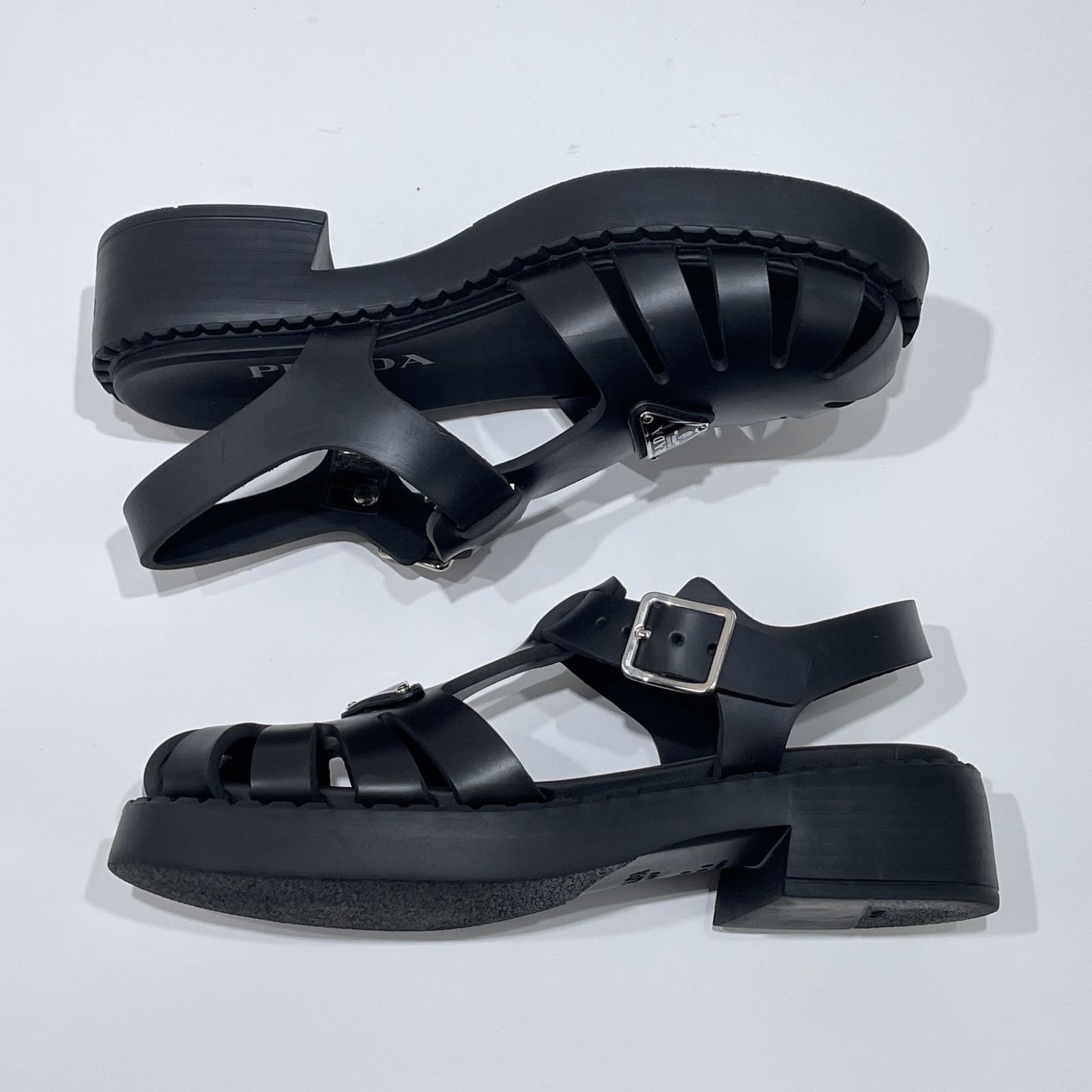 Prada Prada Logo Plaque Sandals Size 37 Size US 7 / IT 37 - 8 Thumbnail