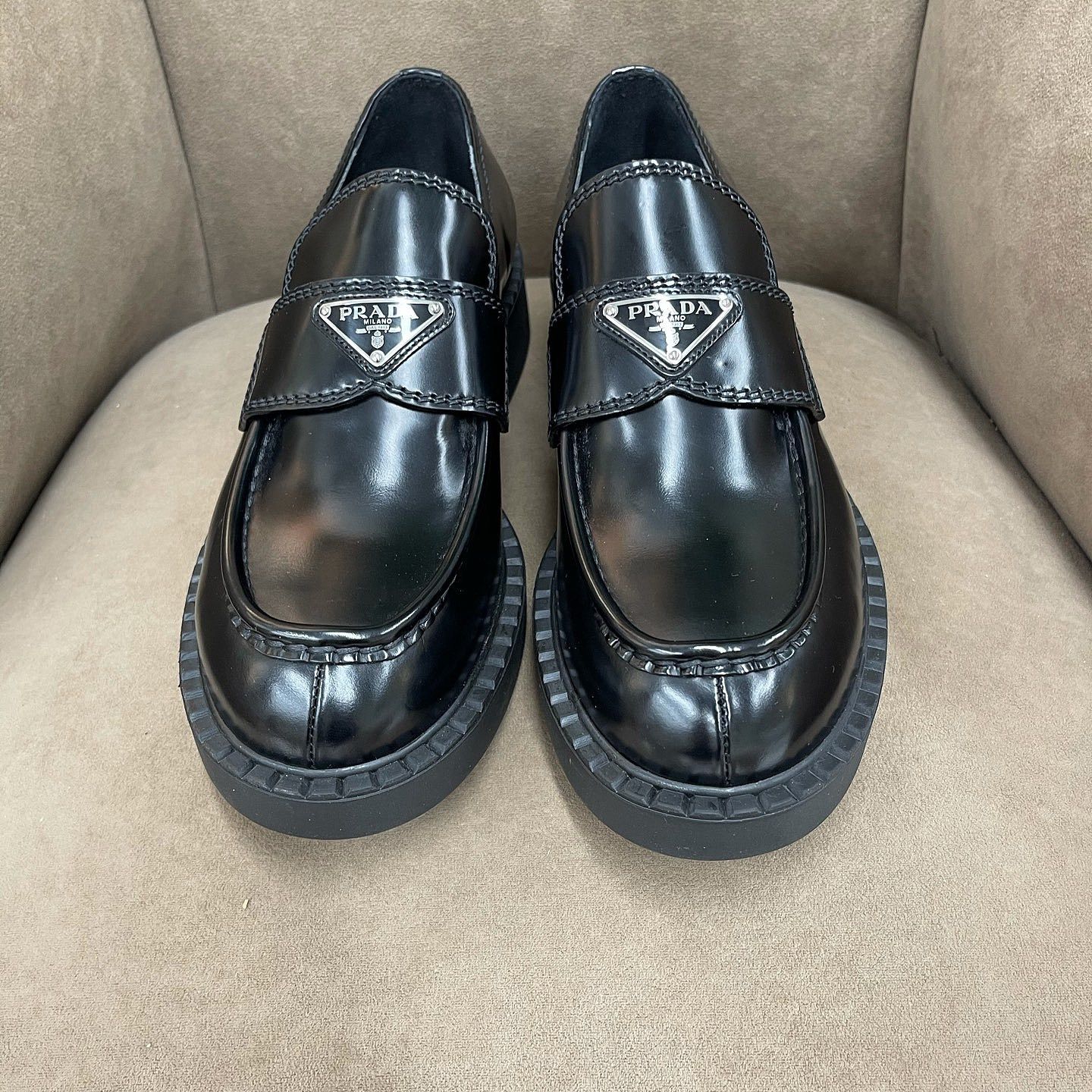 Prada Prada Chocolate Brushed Leather Loafers US 8 Size US 8 / EU 41 - 2 Thumbnail