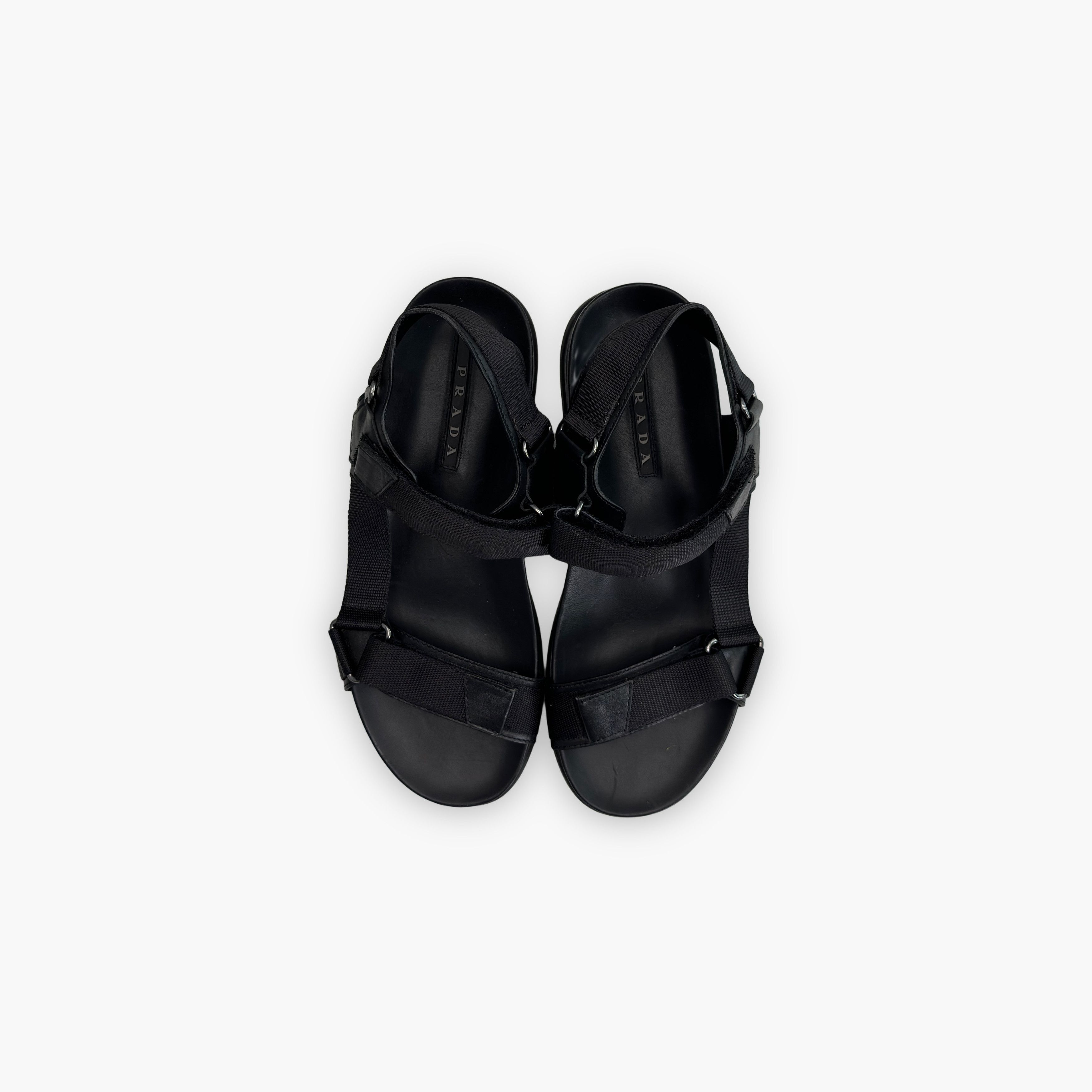 Prada Prada Black Technical Fabric Sandals Size 8 Size US 8 / EU 41 - 9 Thumbnail
